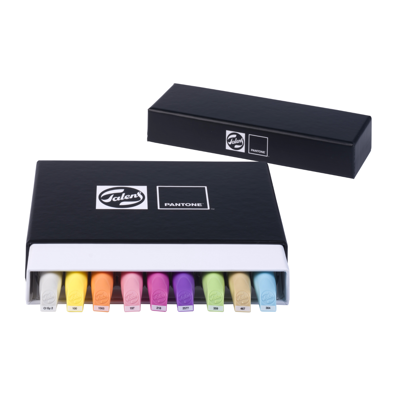 Talens | Pantone Marker Set pastel, 9-teilig, in schwarzer Box mit verschiedenen Pastellfarben.