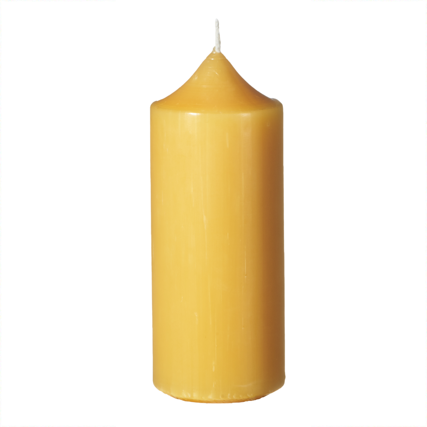 Bienenwachskerze von Kopschitz in zylindrischer Form, honiggelb, ideal für gemütliche Abende.