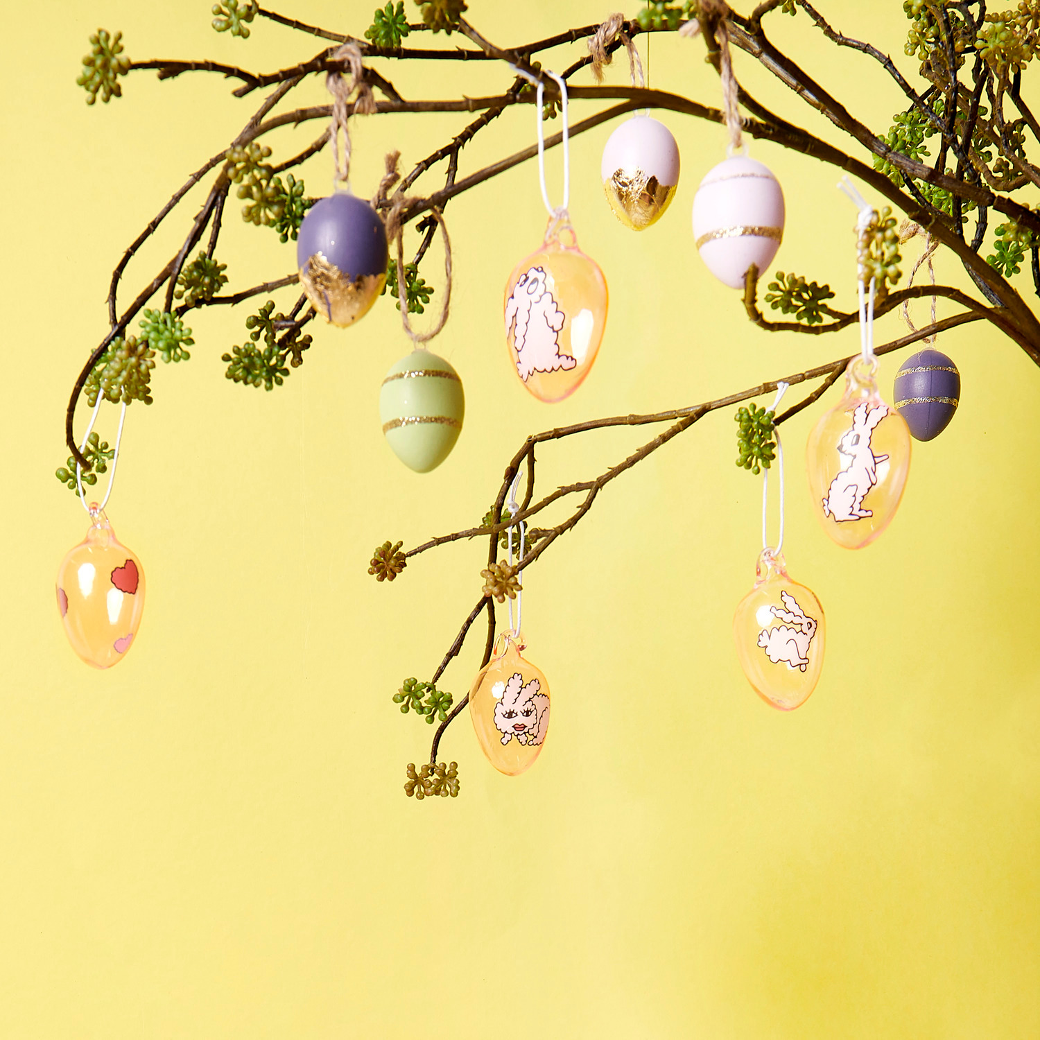 Deko-Eier Set Goldstreifen Ø 3x4cm 6 Stück von Rico Design