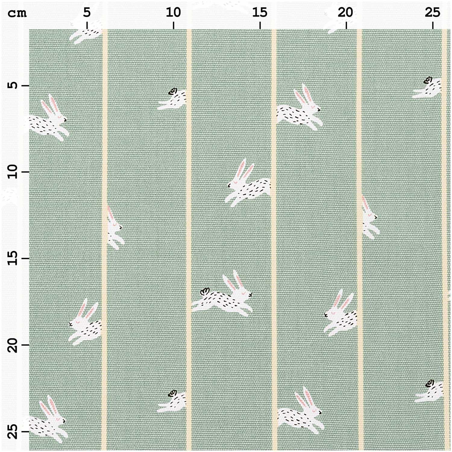 Druckstoff Canvas Bunny Hop mint 140cm von Rico Design