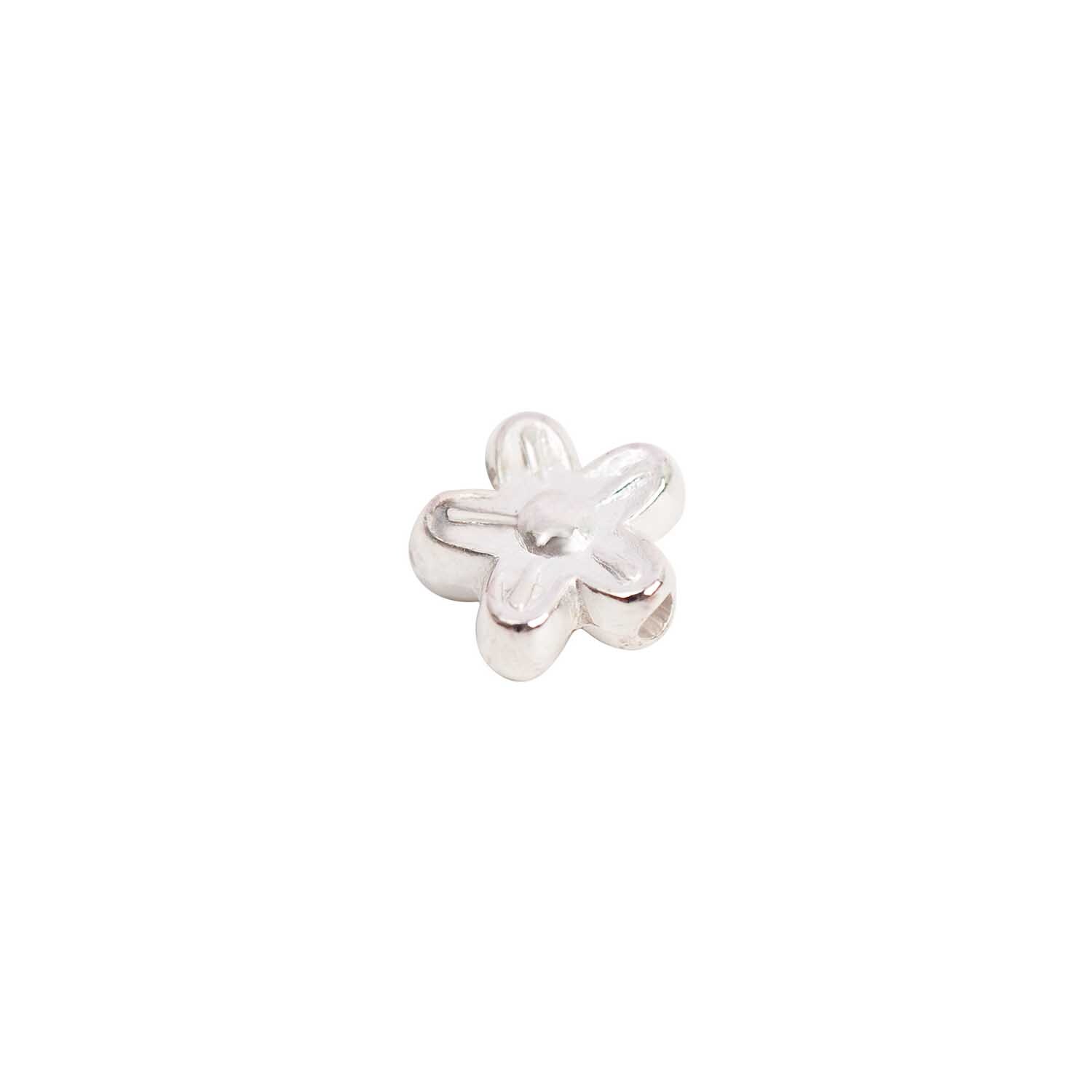 30 Blumen silber 9mm 30 Stück von Rico Design: Silberne Blumenperle in Blütenform, ideal für Schmuckdesigns und kreative Projekte.