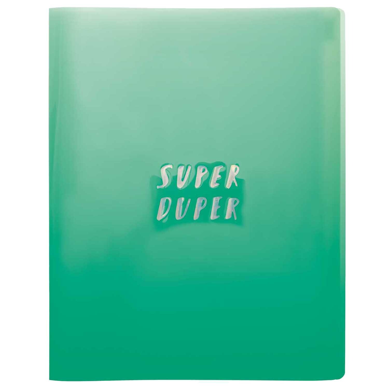 Sichtbuch DIN A4 in Mint von Rico Design mit der Aufschrift "Super Duper" auf dem Cover. Ideal für Dokumente.