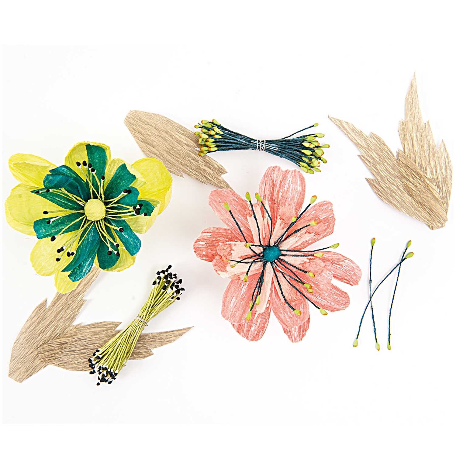 Paper Poetry Wickeldraht silber 0,4mm von Rico Design, umgeben von bunten Papierblumen und Bastelmaterialien.