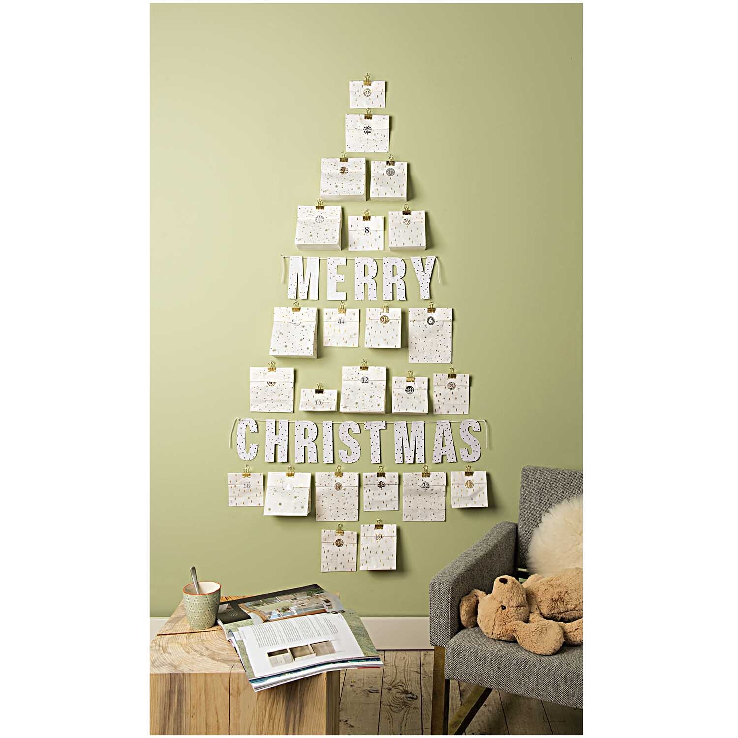Paper Poetry Adventskalender Sticker gold-silber 24 Stück von Rico Design