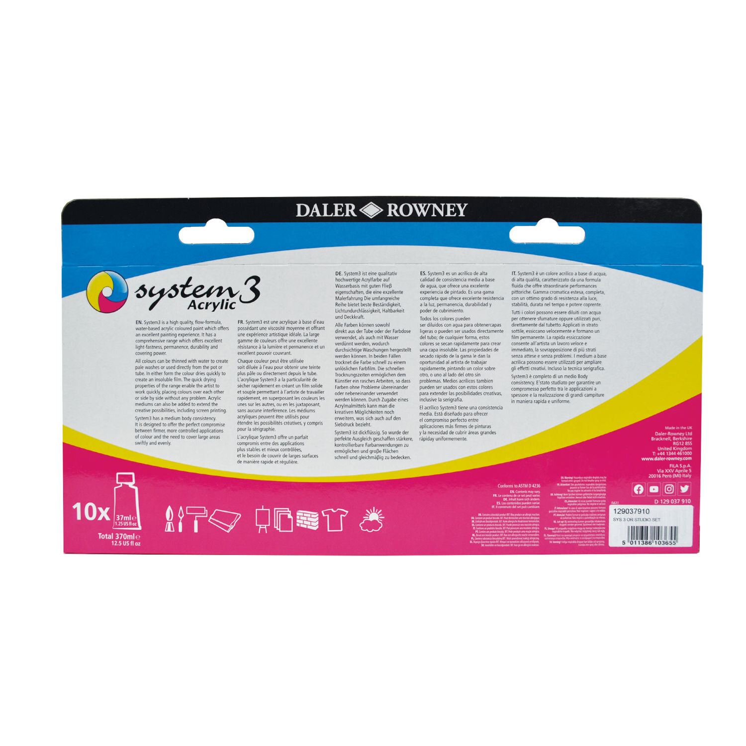 System 3 Acrylic Studioset 10x37ml von Fila