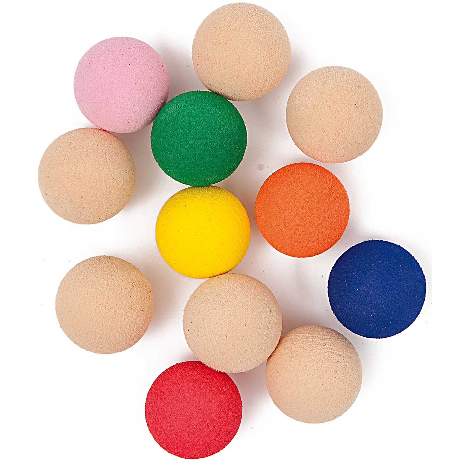 Moosgummikugeln mehrfarbig von Rico Design in verschiedenen Farben wie Rot, Blau und Gelb. Ideal für kreative Bastelprojekte.