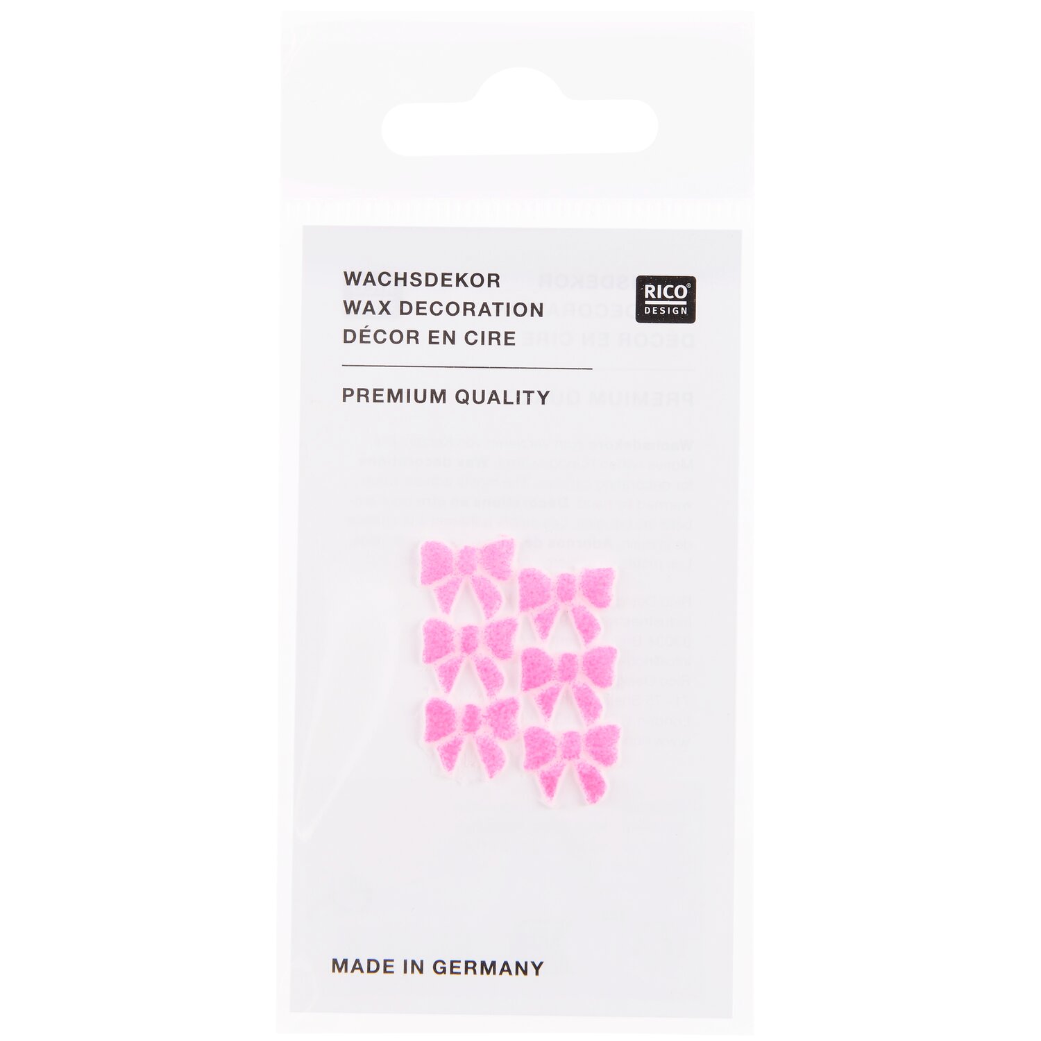 Wachsdekor Schleife klein 3,1x2,5cm Farbe Neon Pink von Rico Design