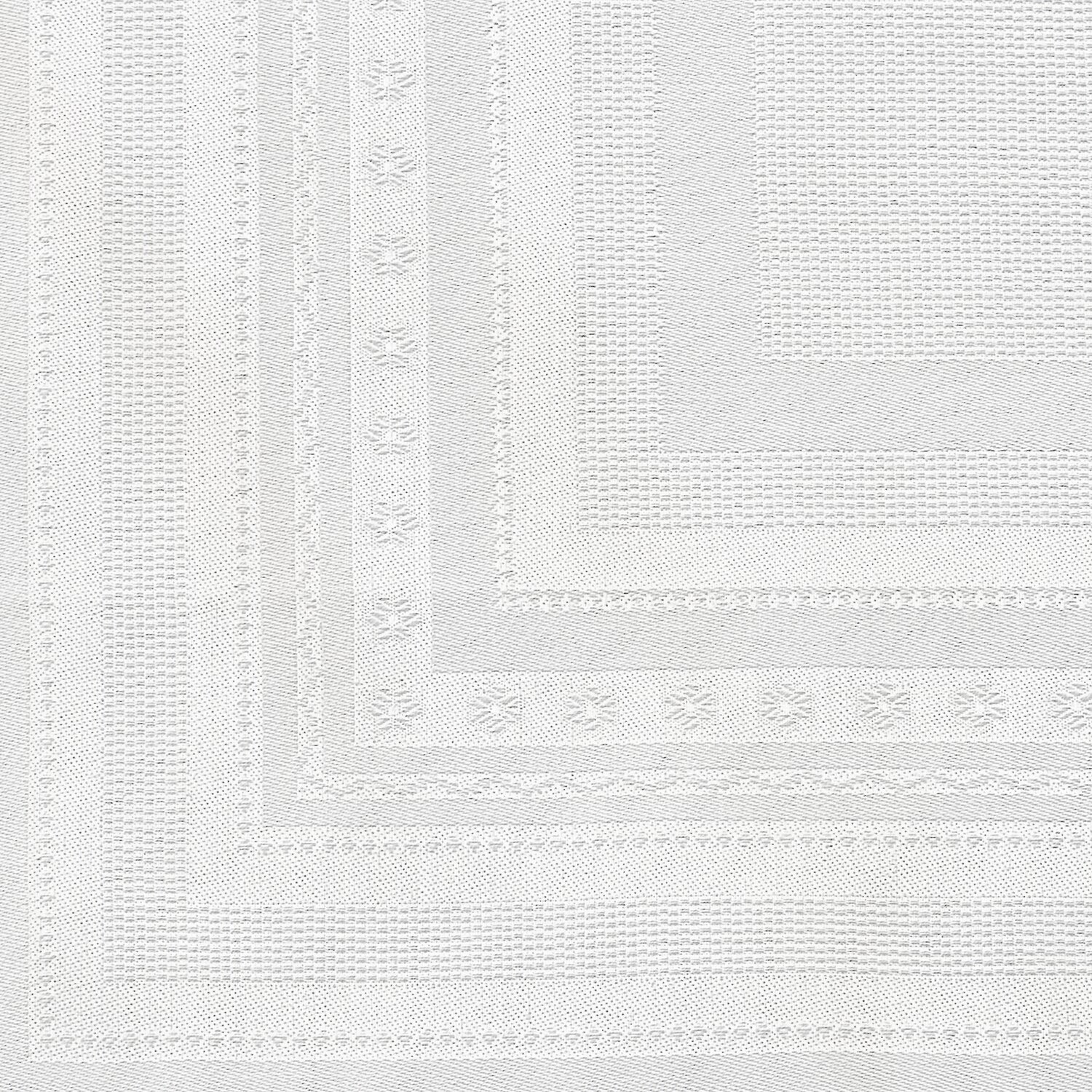 Tischdecke creme 90x90cm mit feinem Muster in Weiß, ideal für elegante Tischdekorationen.