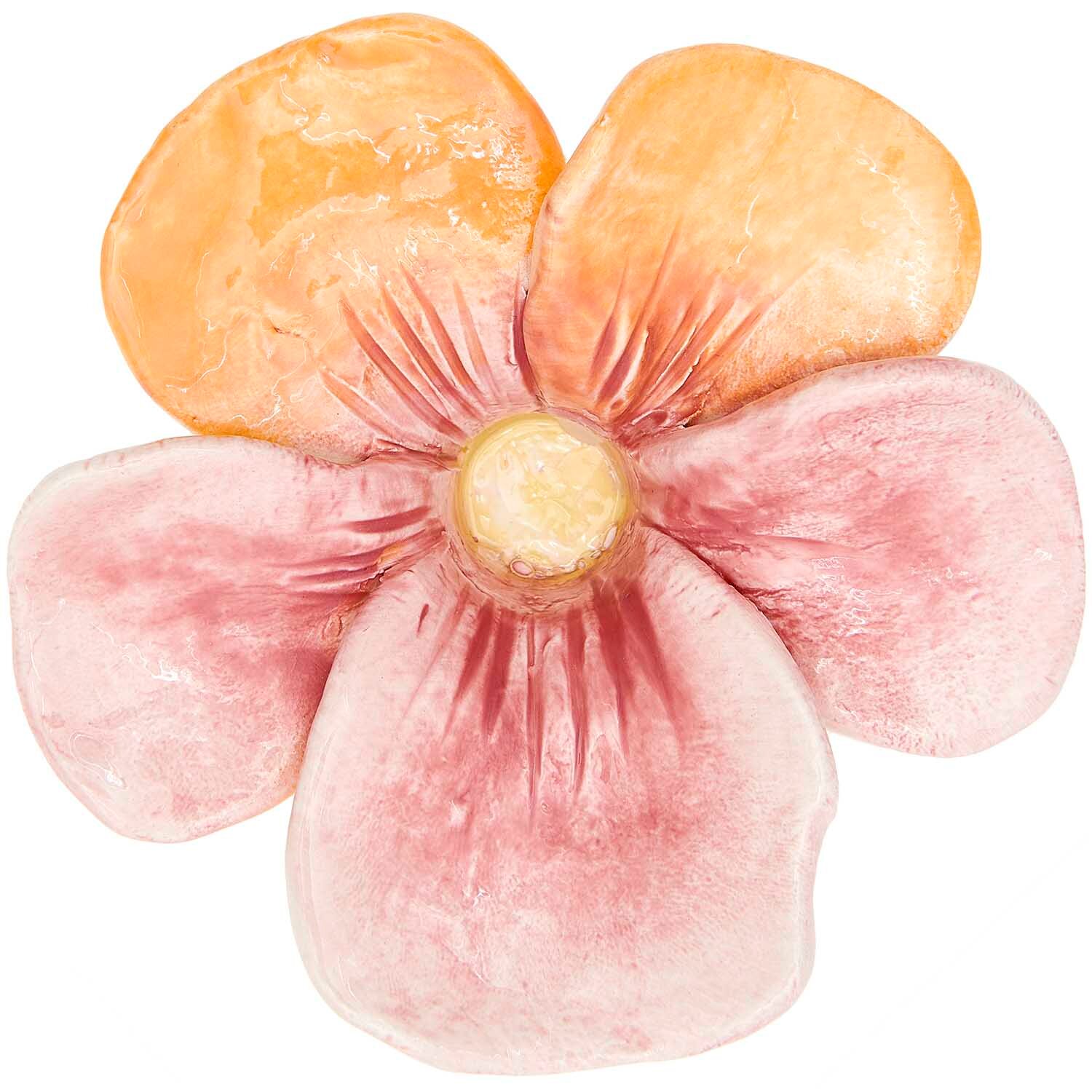 Keramik-Kerzenhalter Stiefmütterchen Ø11x5,5cm Farbe Pink von Rico Design