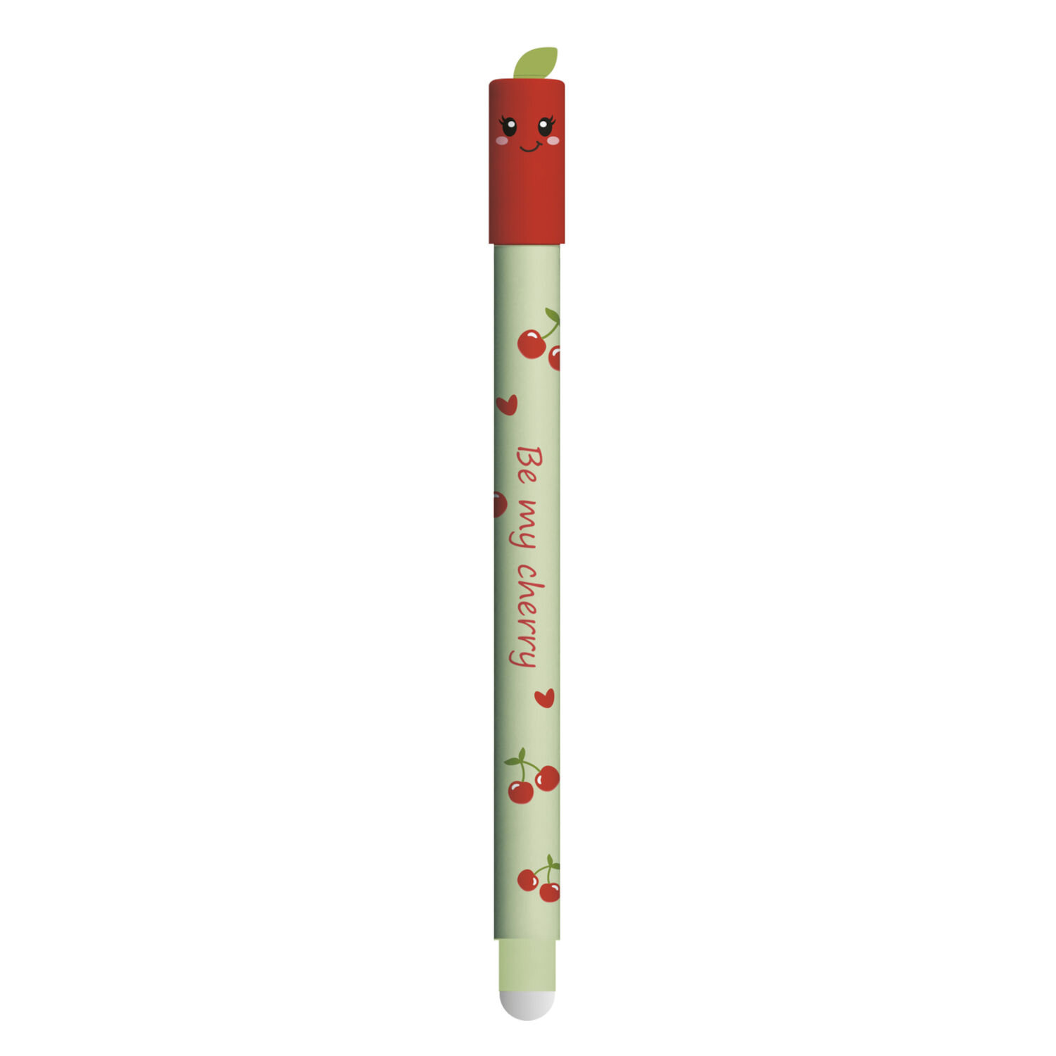 Gelschreiber Fruity Erase it, Eberhard Faber, mit verspieltem Kirschdesign, radierbarer Gelmine und dekorativem Smiley-Verschluss für kreatives Schreiben