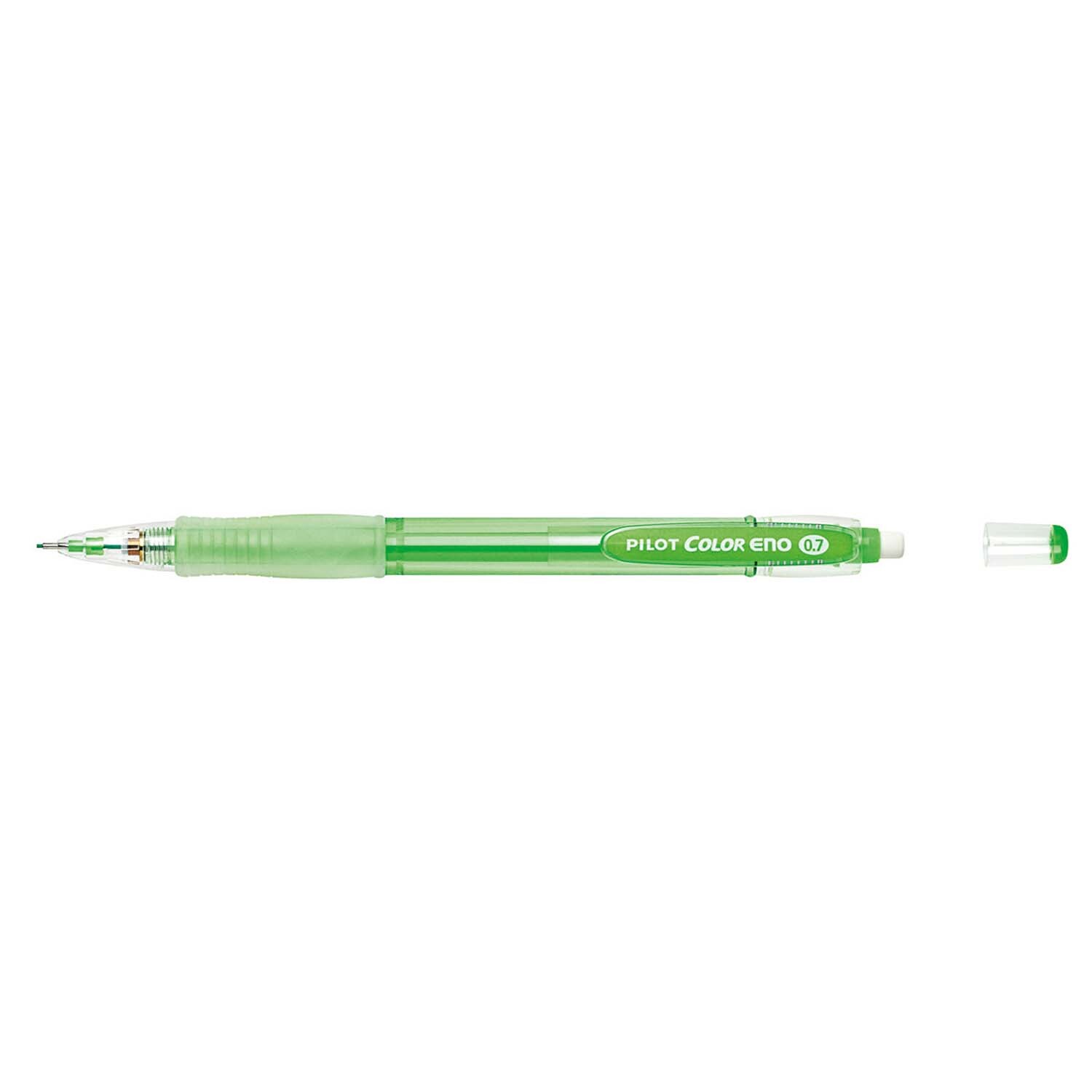 Druckbuntstift Color Eno in Grün von PILOT, mit abnehmbarem Deckel, ideal für präzises Zeichnen.