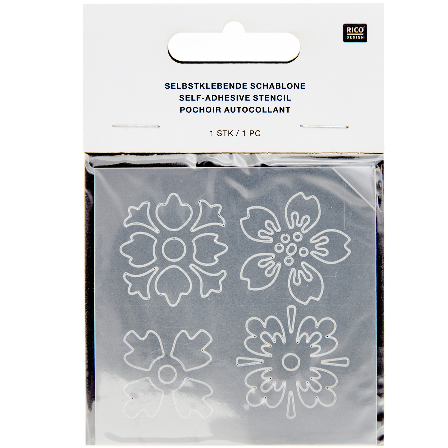 Schablone Blumen 7,5x7,5cm selbstklebend von Rico Design