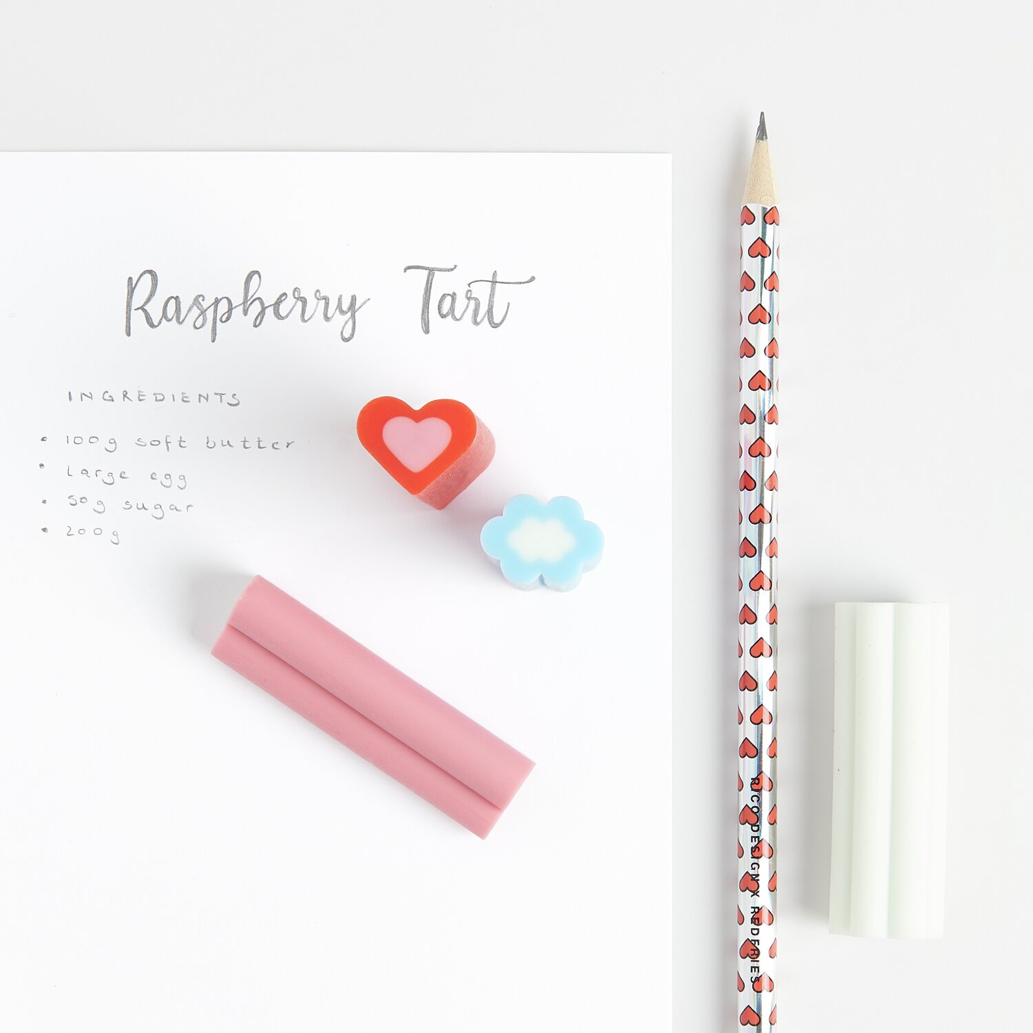 Rico Design x Redfries Radiergummi Herz Eye Candy 1,7x2,1x6cm Farbe Rot/Rosa von Rico Design