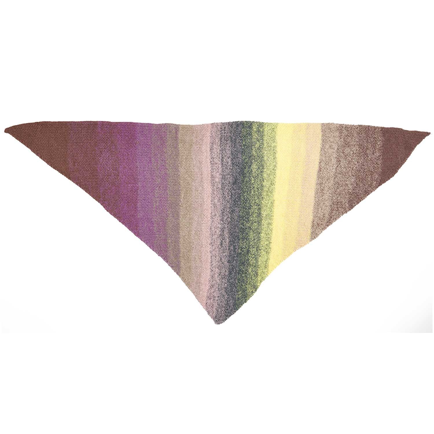 Creative Alpaca Dégradé Lucky 8: Dreieckstuch in sanften Farbverläufen von Rosa bis Gelb, ideal für Ethno-Looks.