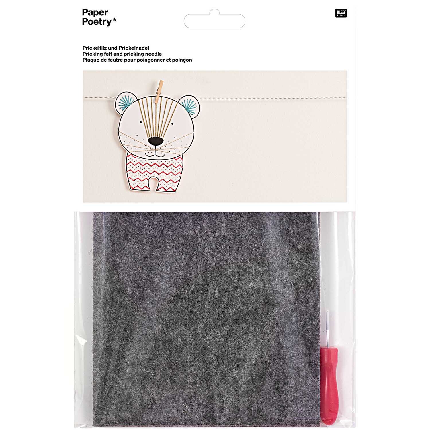 Paper Poetry Prickelset Filz und Nadel von Rico Design