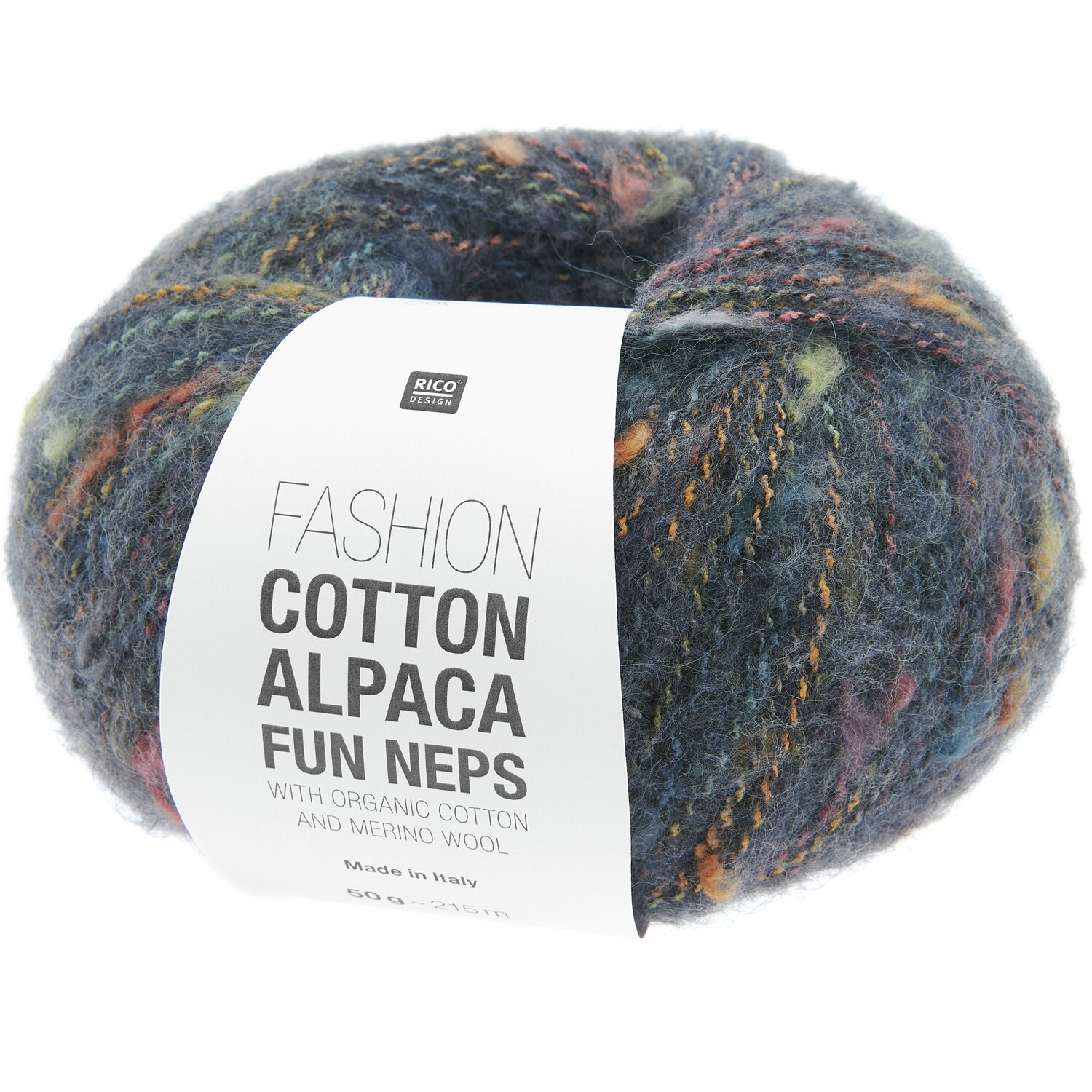 Fashion Cotton Alpaca Fun Neps: Weiches, mehrfarbiges Garn von Rico Design, ideal für Strickprojekte.