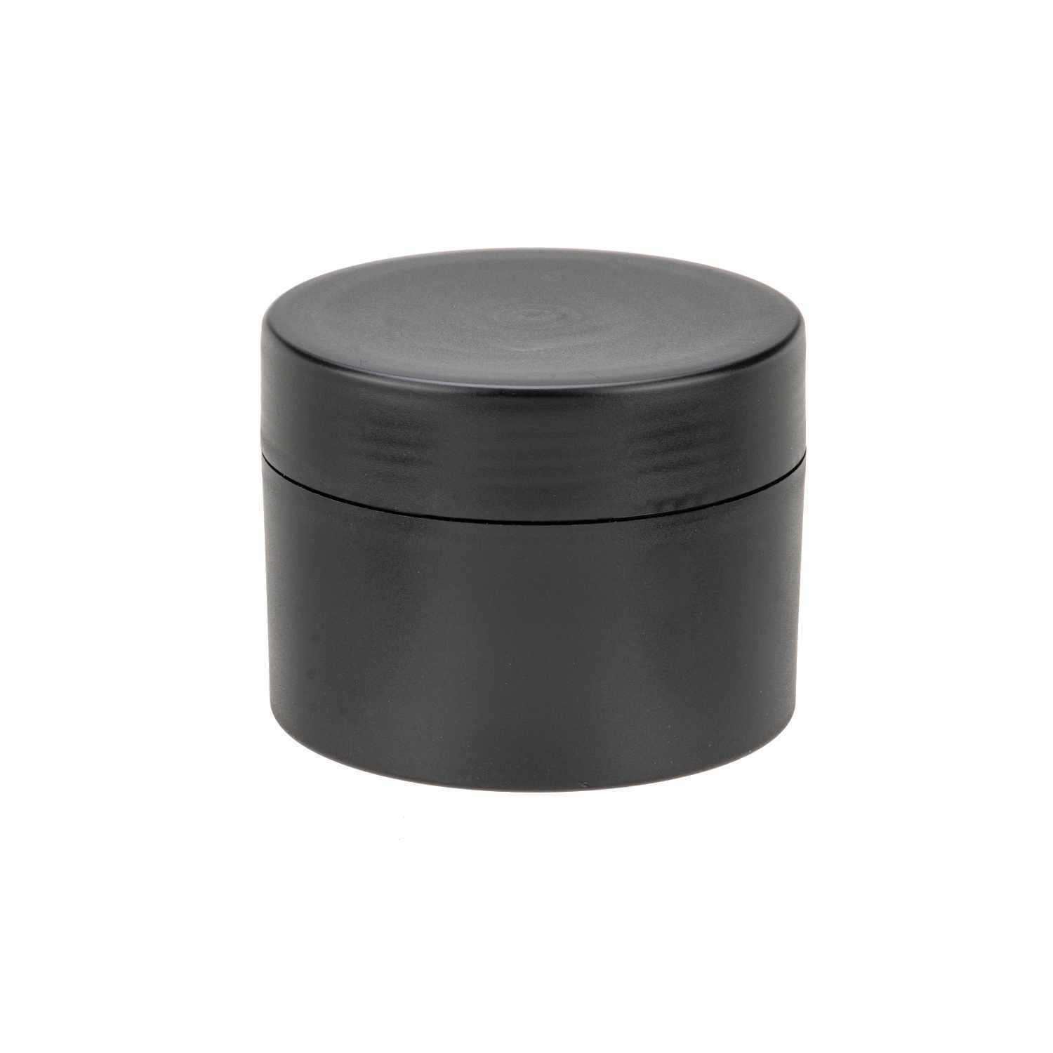 Creme-Dose schwarz doppelwandig von Glorex, zylindrisch, ideal für kosmetische Produkte.