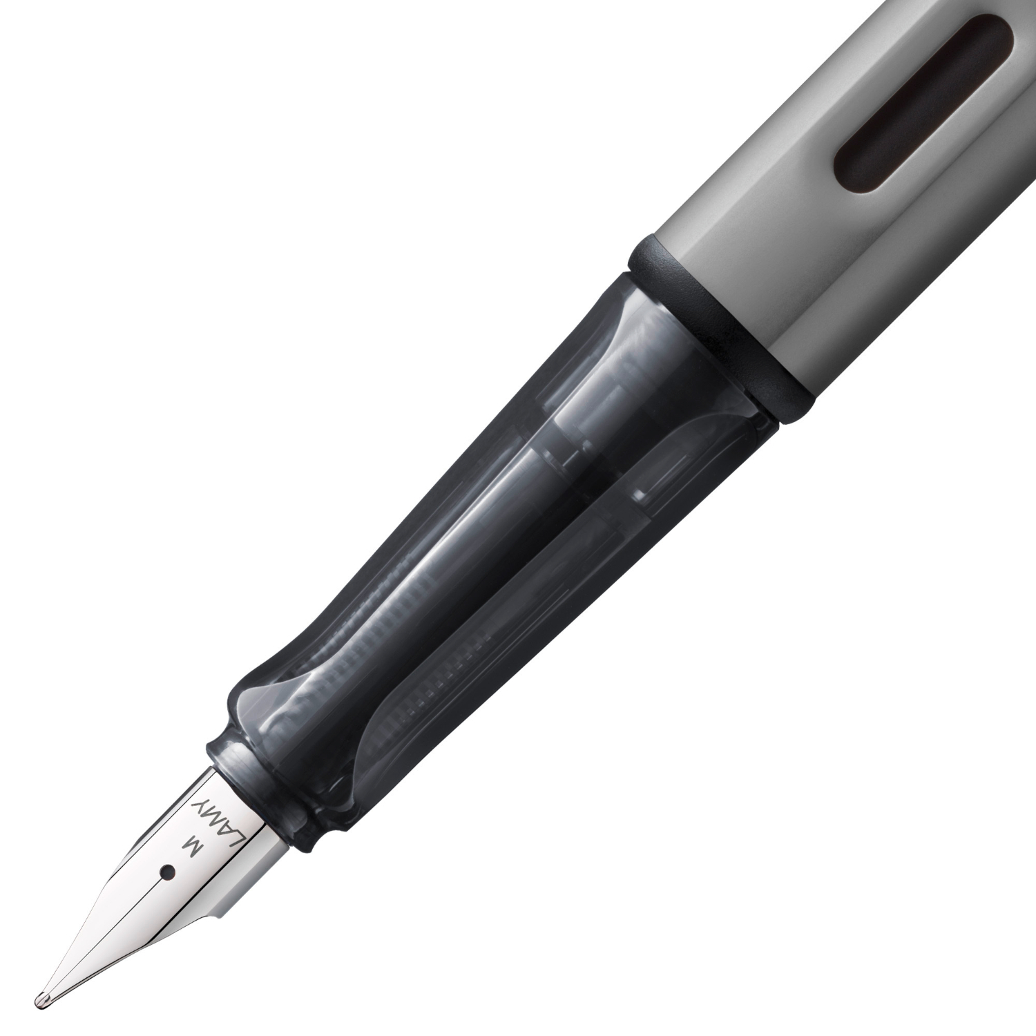 Füllhalter AL-star mit mittlerer Feder in Graphit von Lamy, zeigt elegantes Design und hochwertige Verarbeitung.