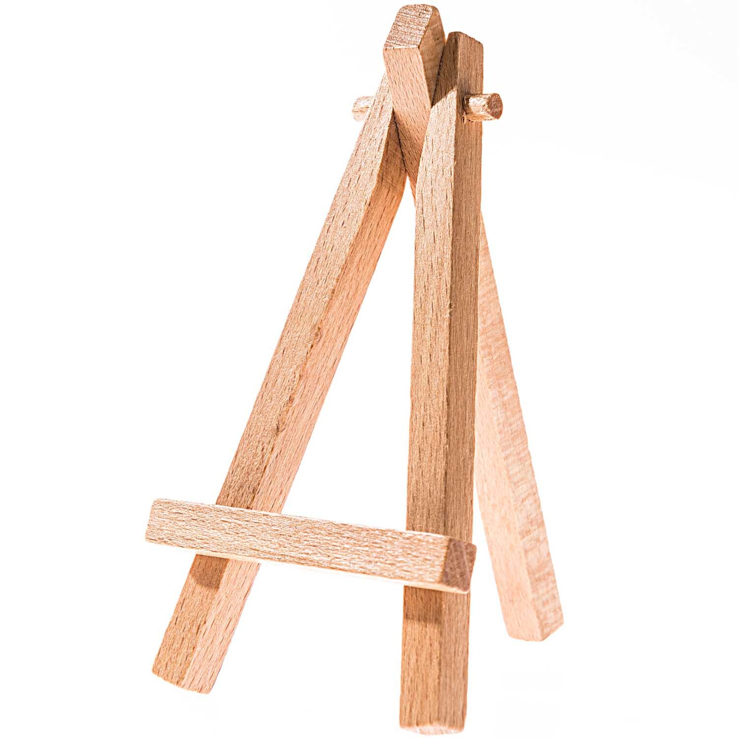 Mini Staffelei 12,6cm aus Holz in Natur von Rico Design, ideal für kleine Kunstwerke.