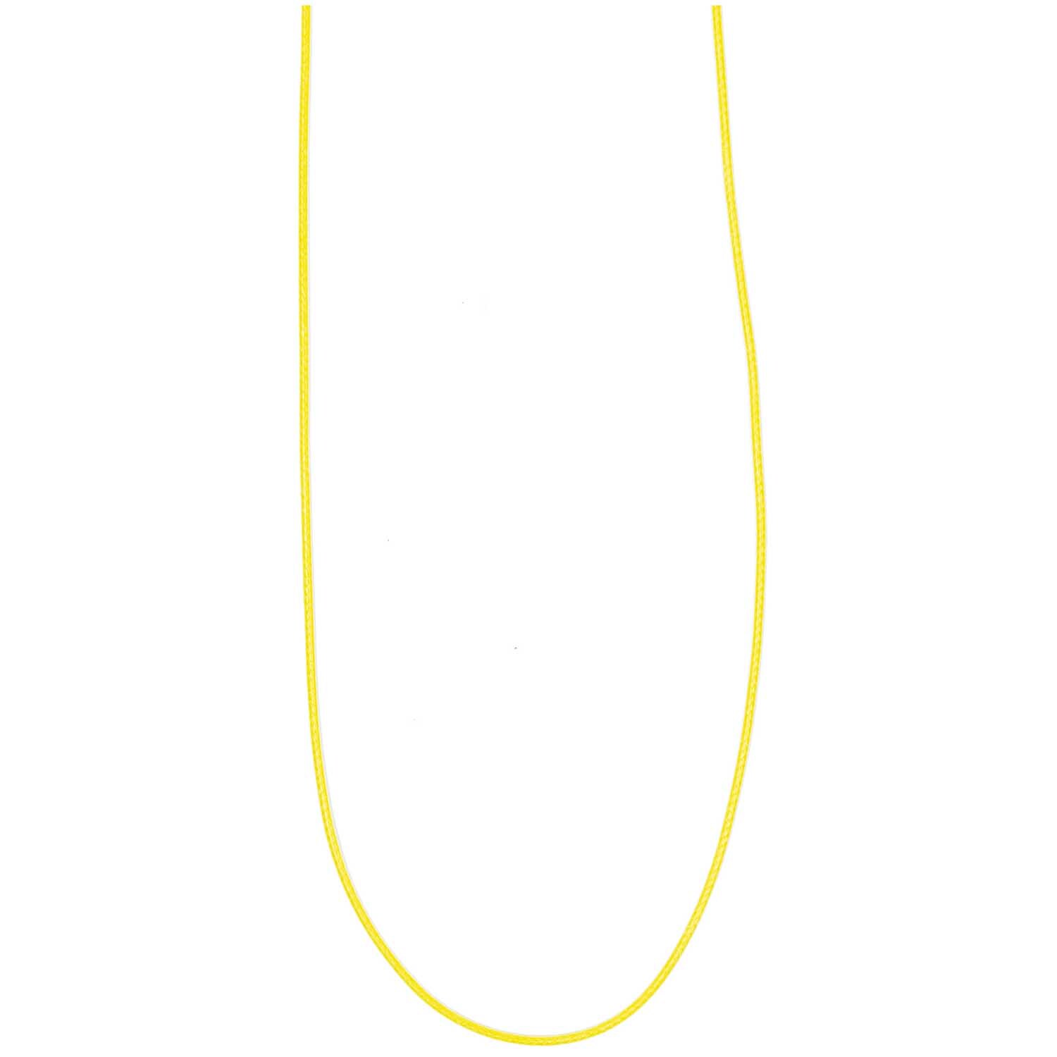 Baumwollkette neongelb 70cm von Rico Design, zeigt eine leuchtend gelbe, lange Halskette.