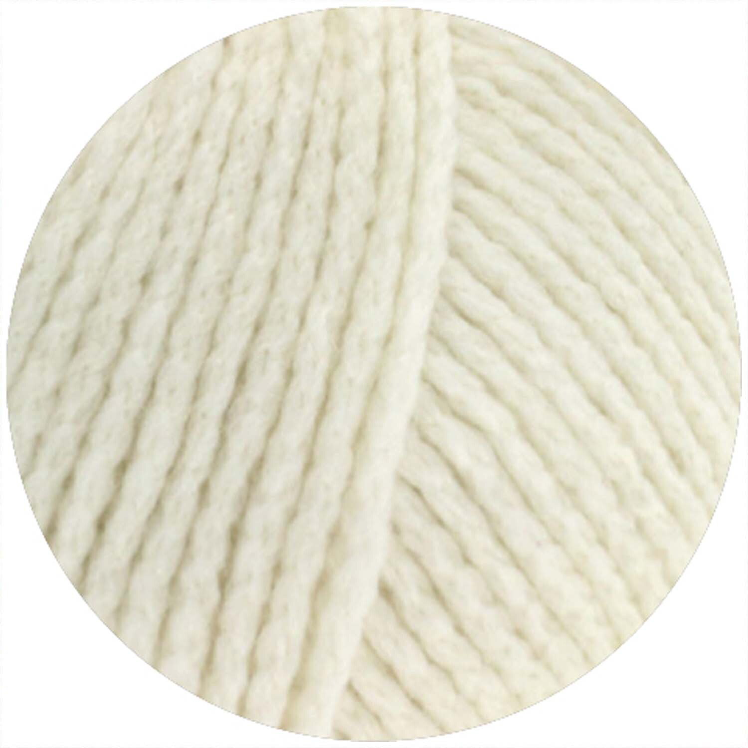 Alta Moda Cashmere 16: Weiches, rohweißes Garn von Lana Grossa, ideal für Strickprojekte.