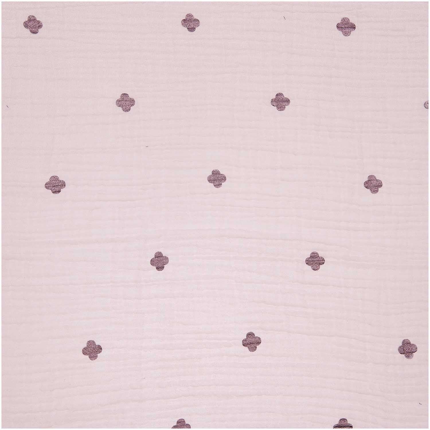 Stoffabschnitt Krinkelmusselin Blüten rosa 50x130cm mit zarten Blütenmuster von Rico Design.