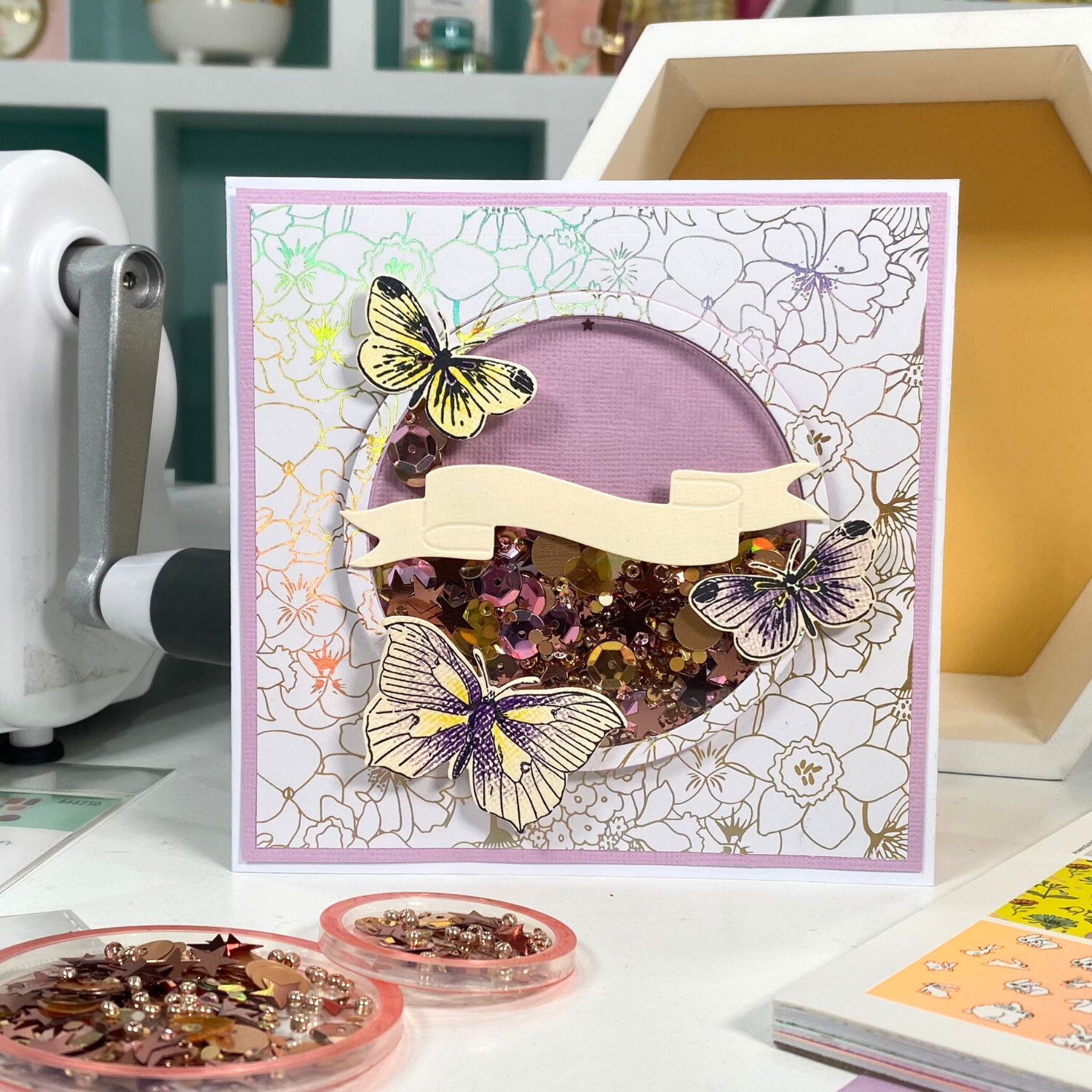 Bastelanleitung Schüttelkarte mit der Sizzix gestalten von idee. Creativmarkt 