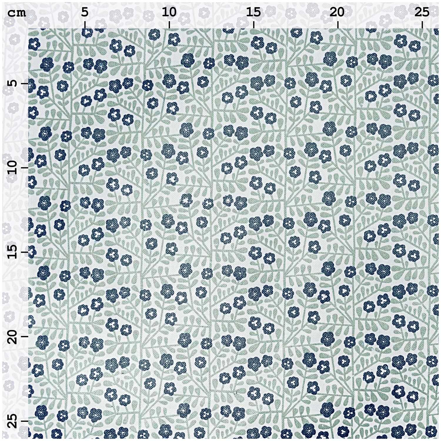 Druckstoff Blumen grün-blau 140cm beschichtet von Rico Design