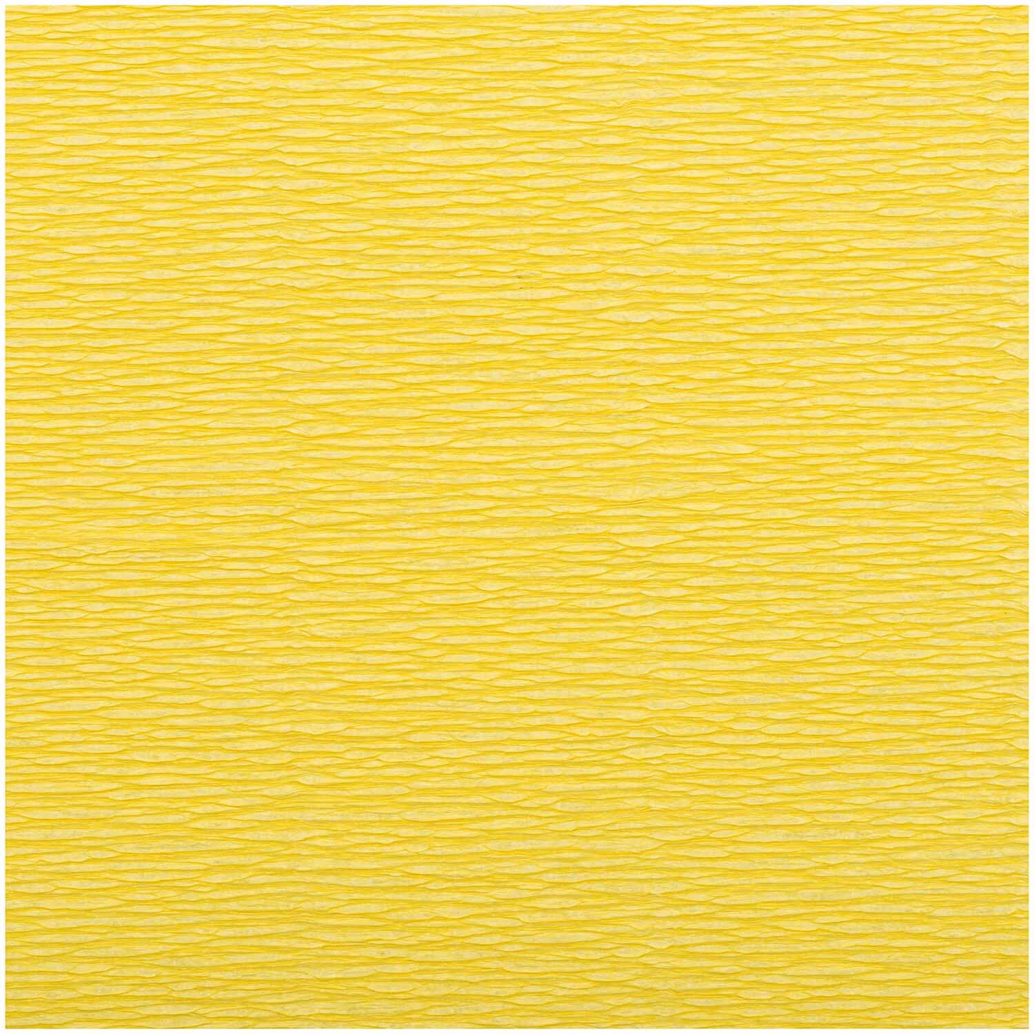 Floristenkrepp von Rico Design in leuchtendem Gelb, ideal für kreative Bastelprojekte, Größe 25x250cm.