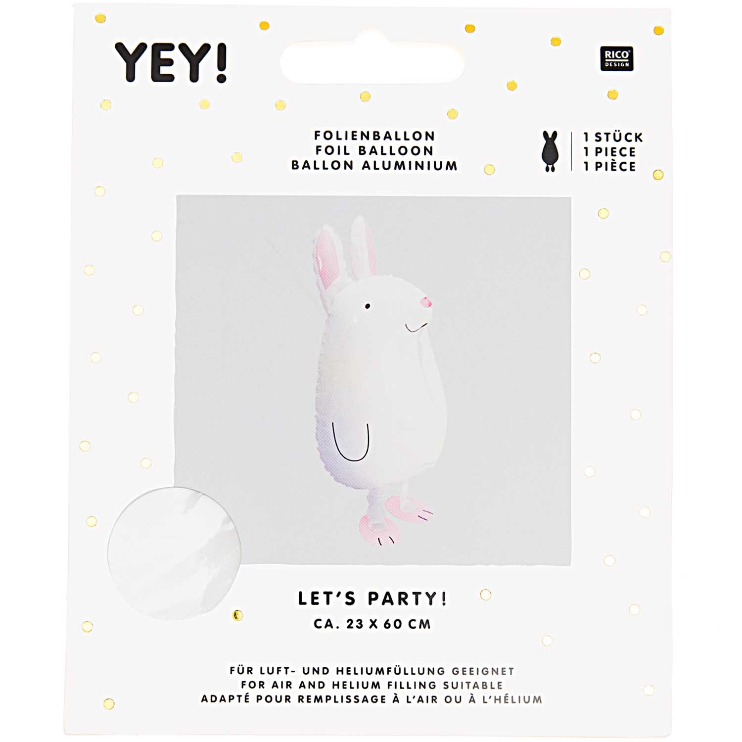 Folienballon Hase 23x60cm von Rico Design