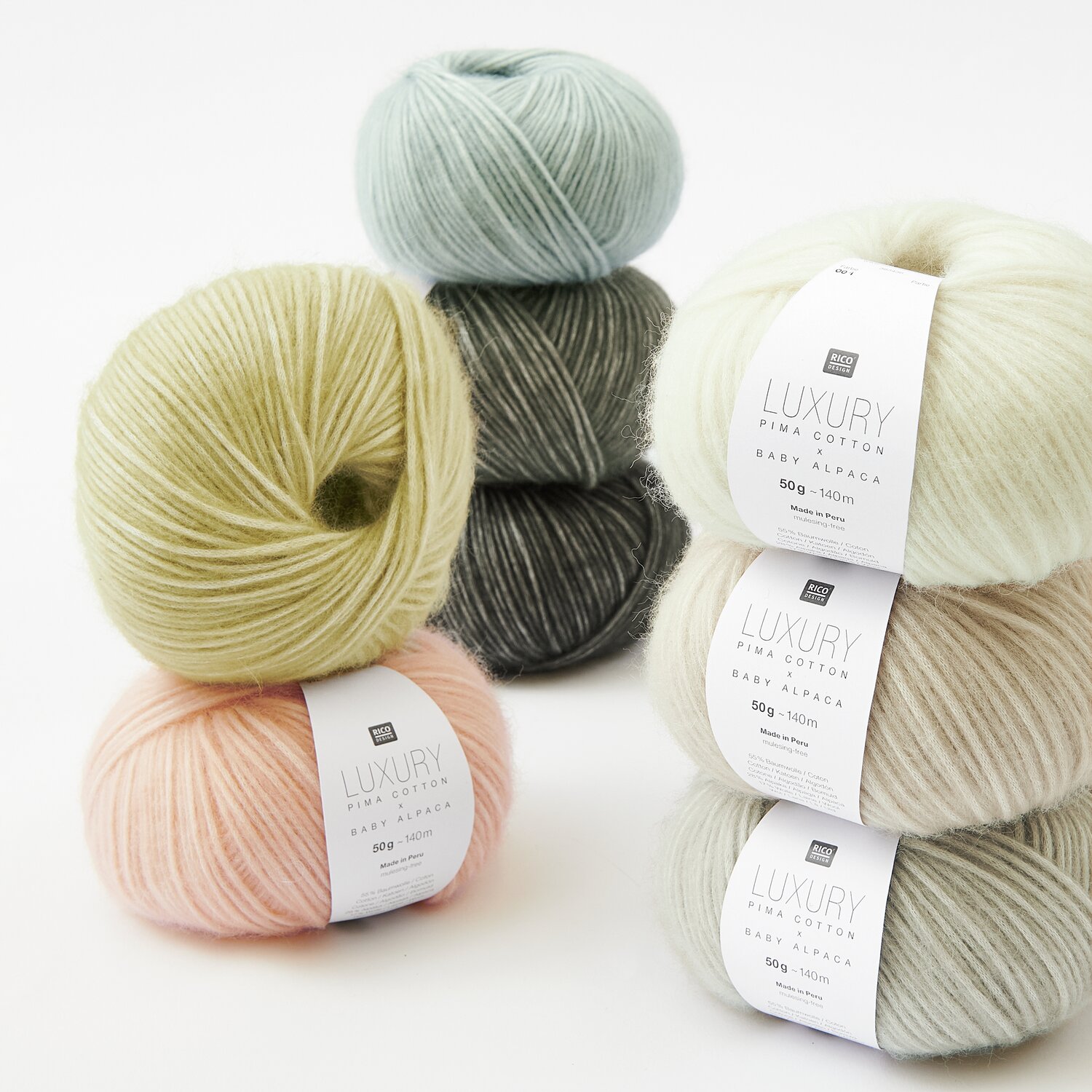 Luxury Pima Cotton x Baby Alpaca 50g 140m Farbe Natur von Rico Design