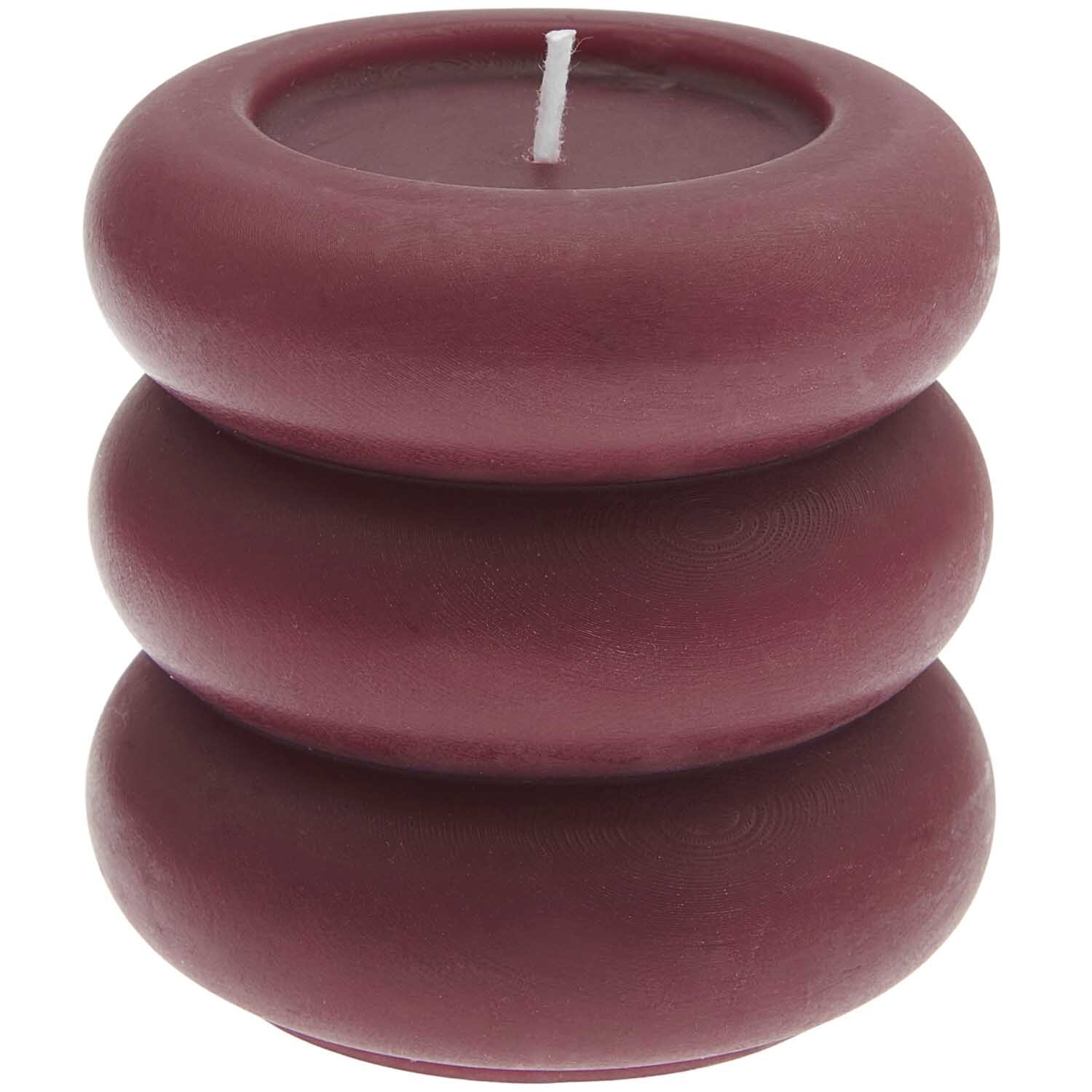 Stumpenkerze Ring Ø7x7cm Farbe Dunkelrot von Rico Design