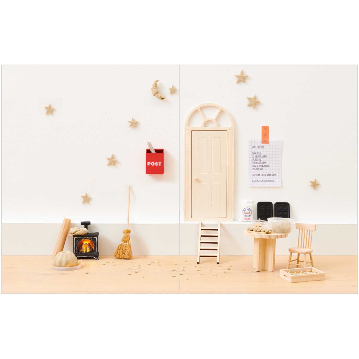 Rico Wichtelwelten: Miniatur-Wichteltür mit Leiter, Postkasten und Dekoration von Rico Design.