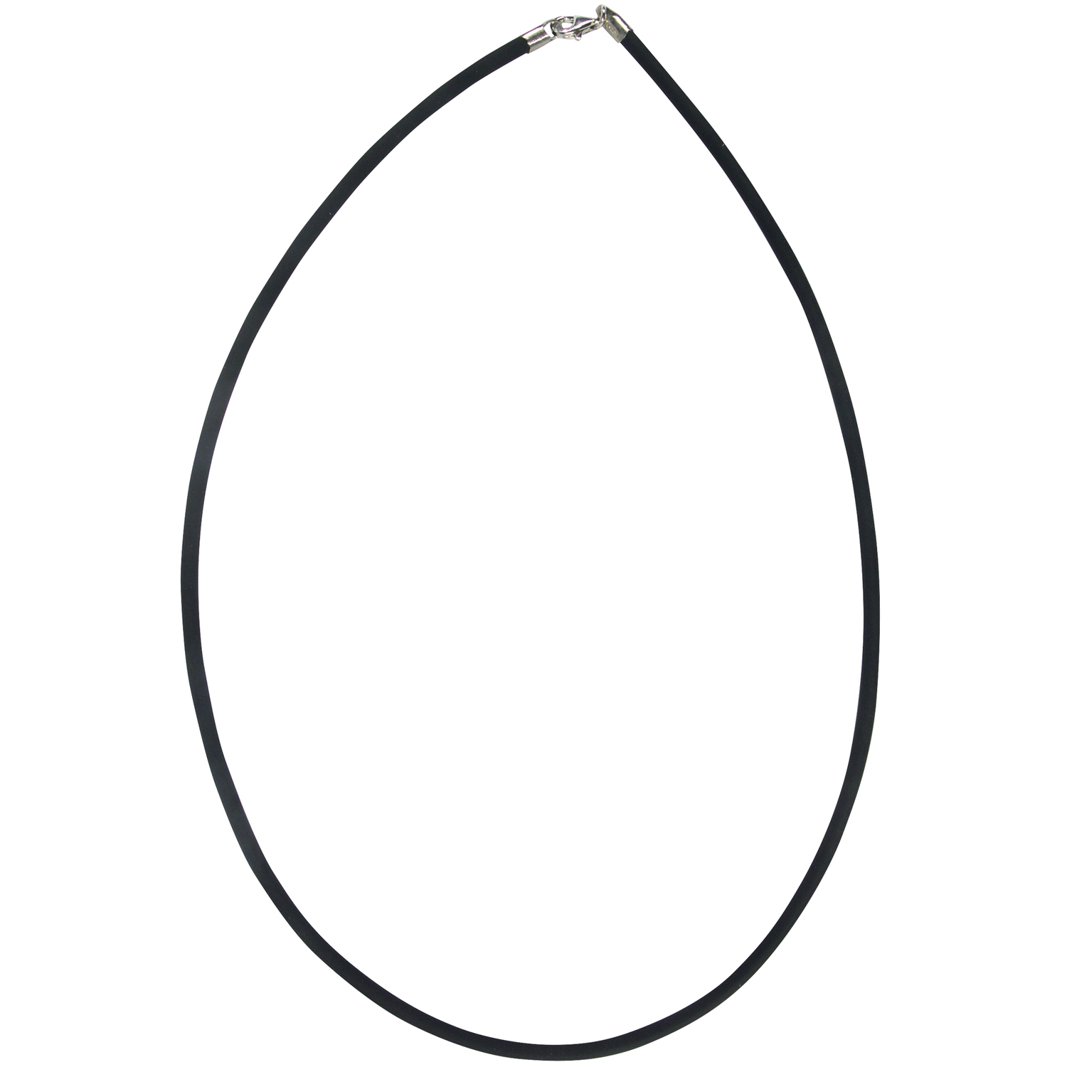 Kautschukkette schwarz 50cm von Rico Design, schlichtes Design mit silbernem Verschluss. Ideal für Schmuckliebhaber.
