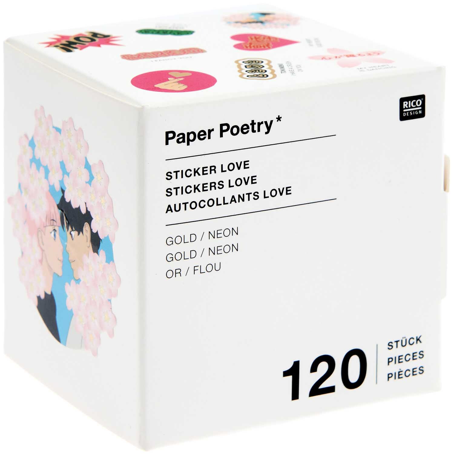 Paper Poetry Sticker Manga Love auf der Rolle  120 Stück von Rico Design