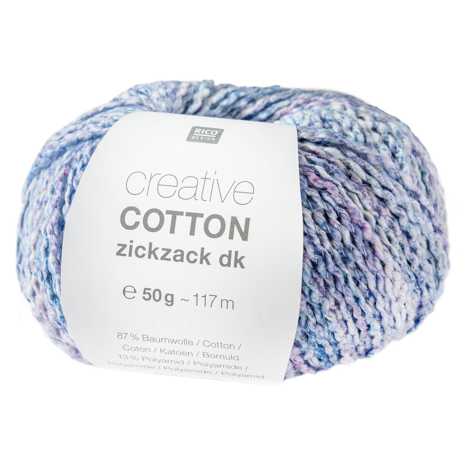 Creative Cotton Zickzack 50g 117m Farbe Blau Spray von Rico Design
