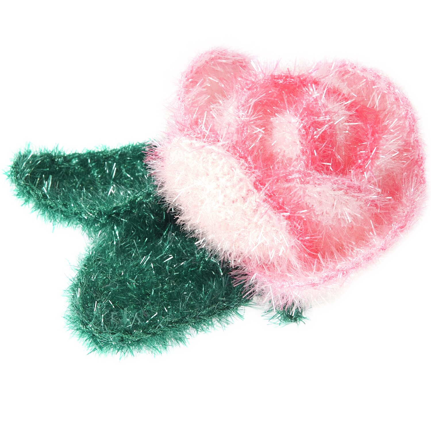 Häkelset Creative Bubble Rose Classic: Flauschige rosa Rose mit grünen Blättern von Rico Design.