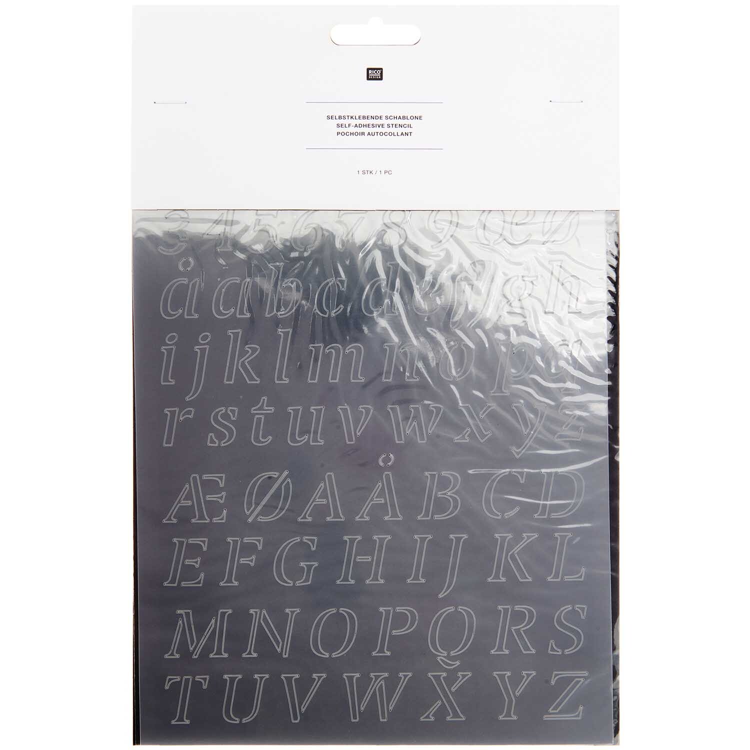 Schablone Alphabet 2 18,5x24,5cm selbstklebend von Rico Design