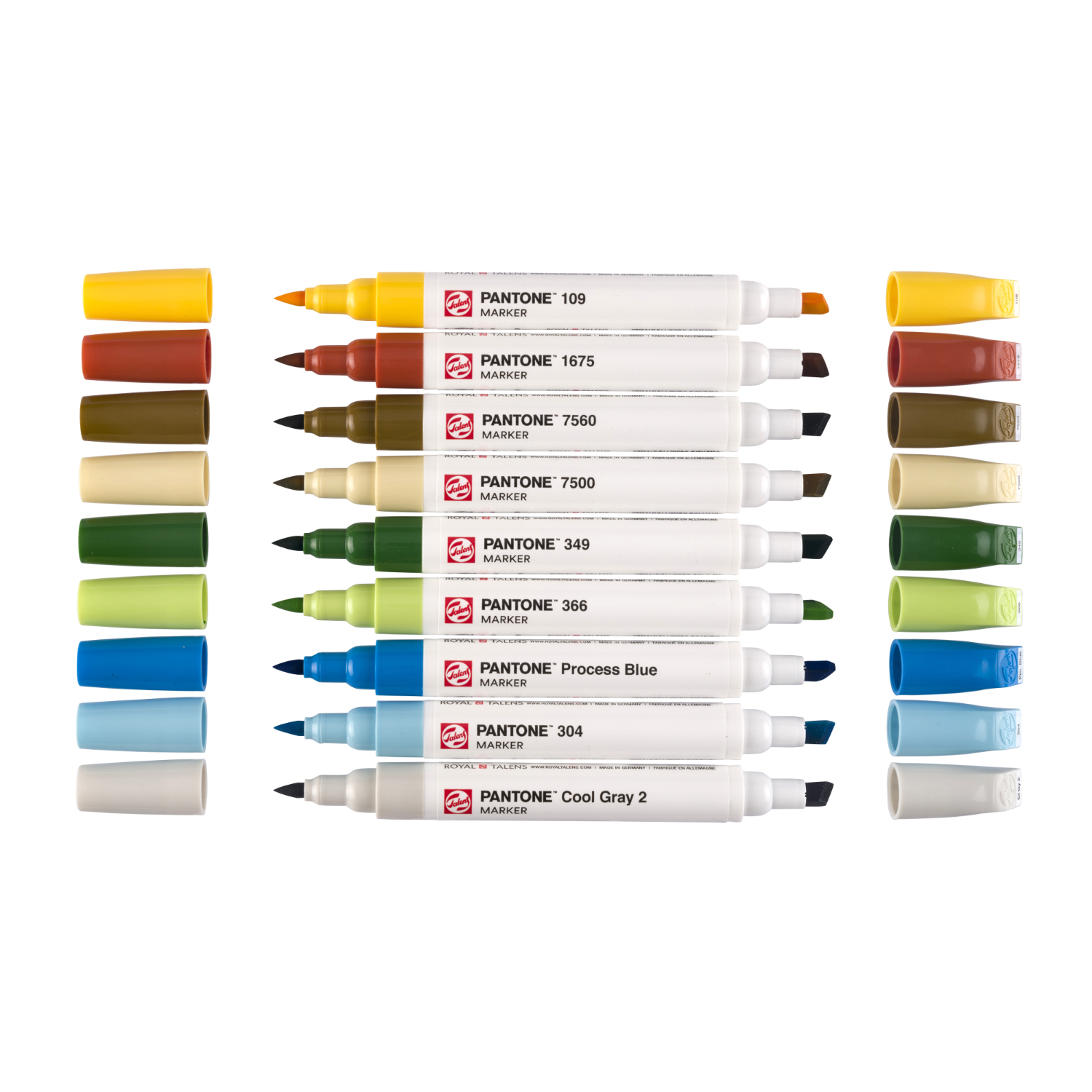 Talens | Pantone Marker Set natur, 9-teilig. Verschiedene Farbtöne, ideal für kreative Projekte.