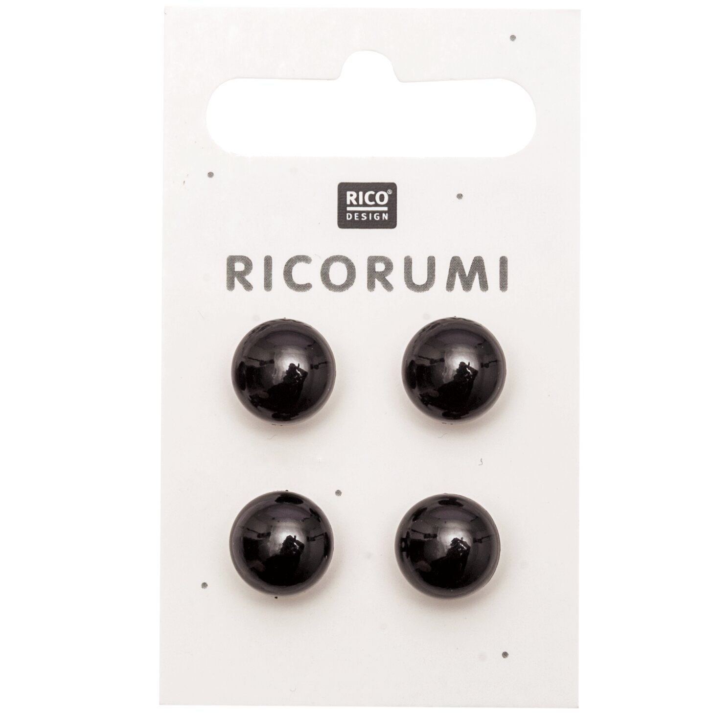 Knöpfe braun-schwarz 11mm 4 Stück mit Steg von Rico Design