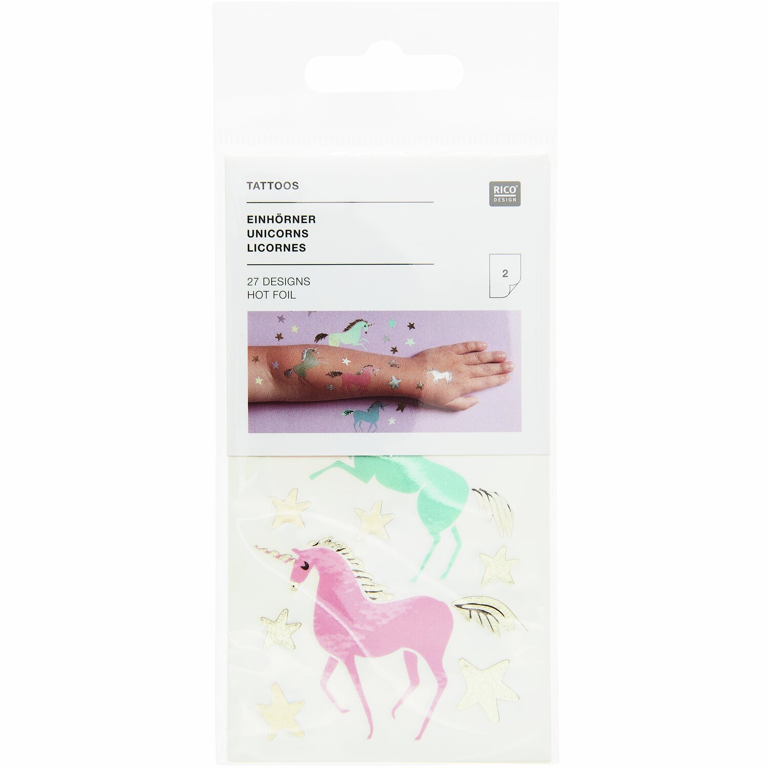 Tattoos Einhörner 27-teilig von Rico Design
