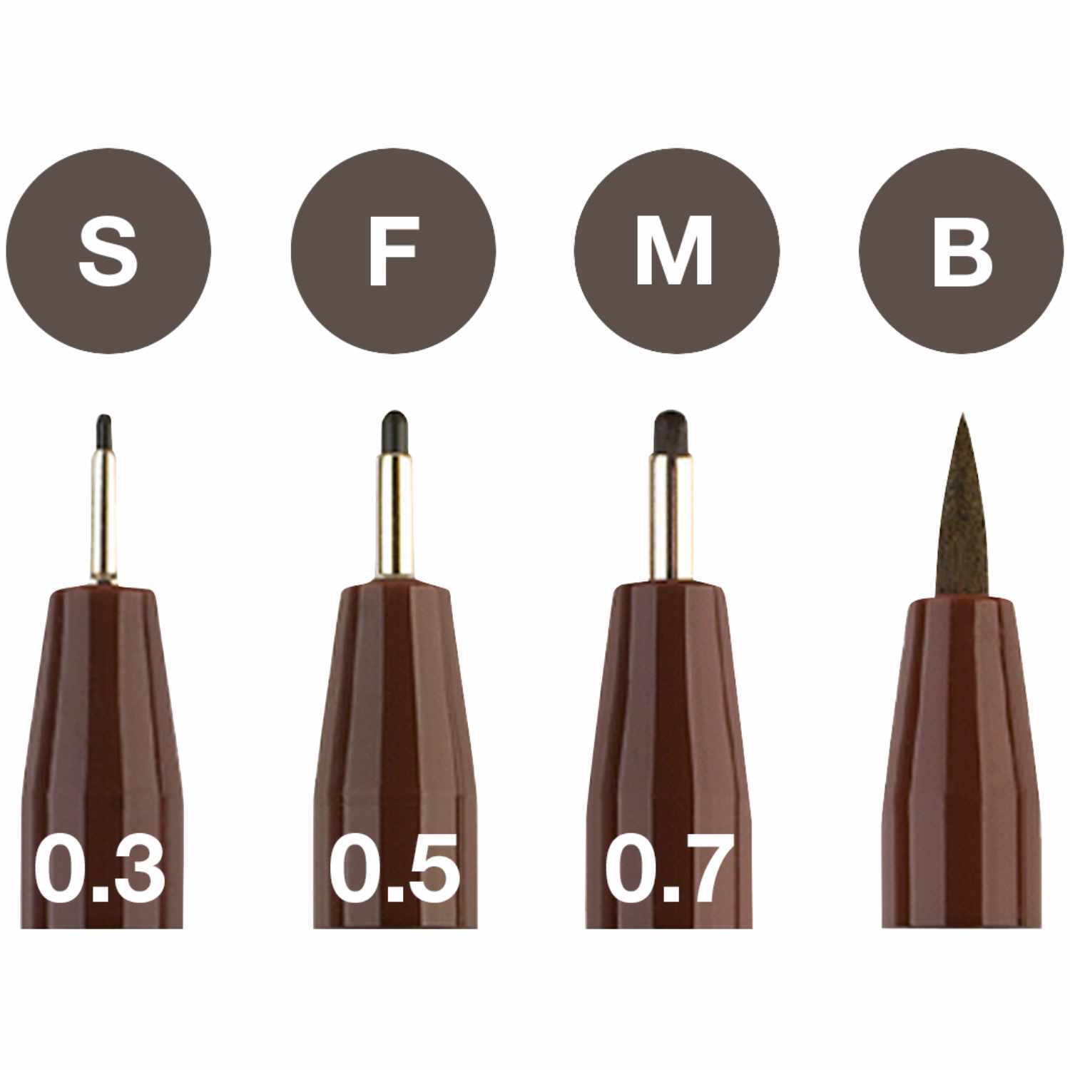 Pitt Artist Pen versch. Spitzen sepia 4er Set von Faber-Castell 