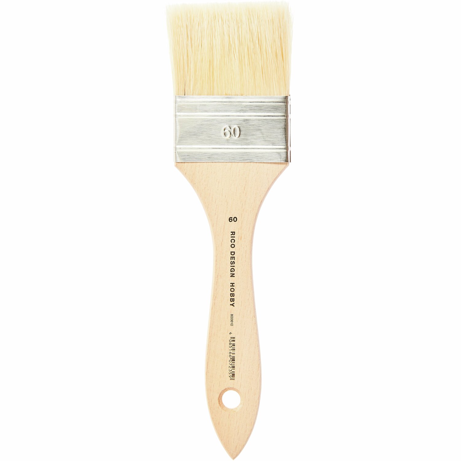 Pinsel Hobby Borste breit: Breiter Pinsel mit hellen Borsten und Holzgriff von Rico Design. Ideal für Malprojekte.