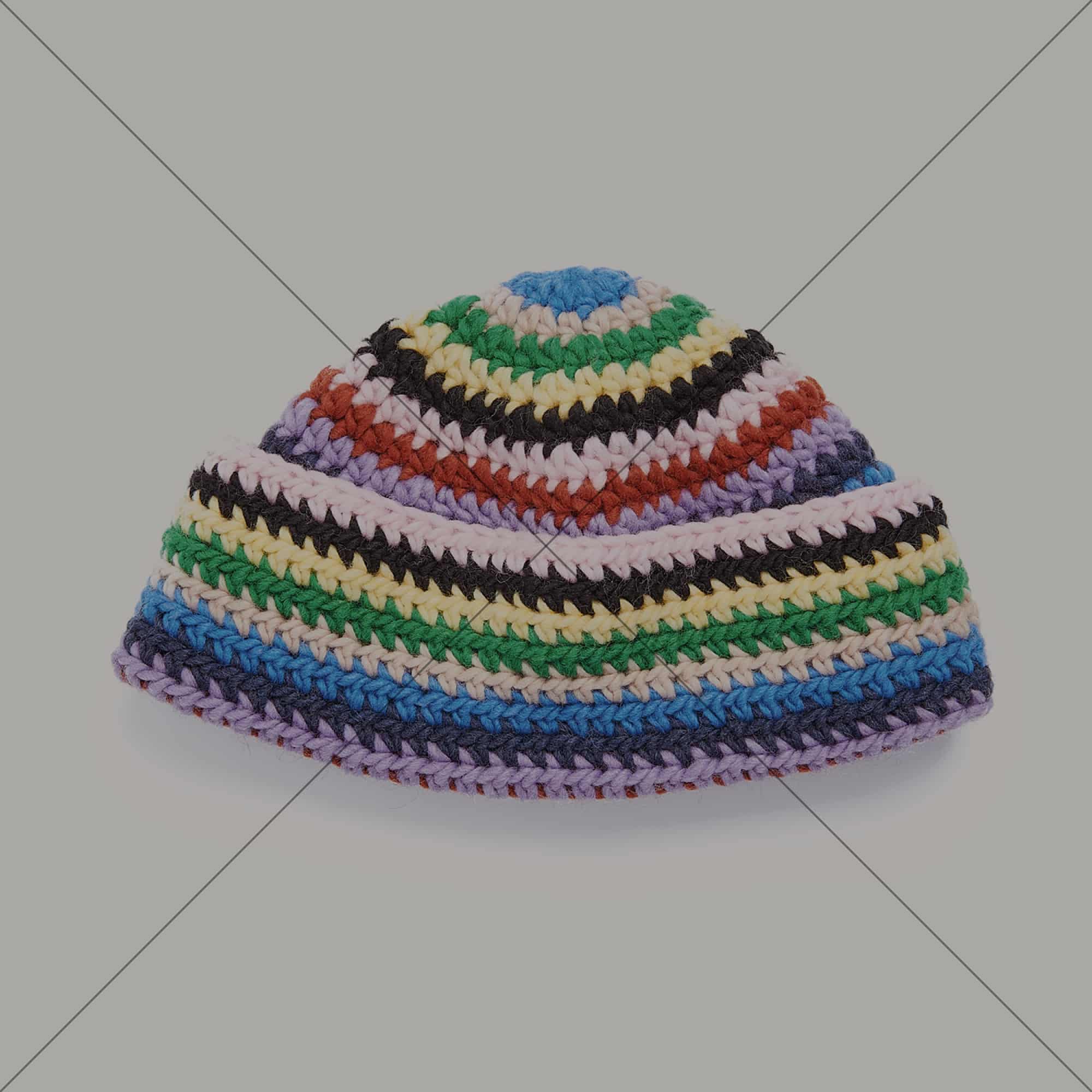 Gehäkelte Mütze Bunt gestreift: Modell 09 aus dem Heft Winter Crochet Collection