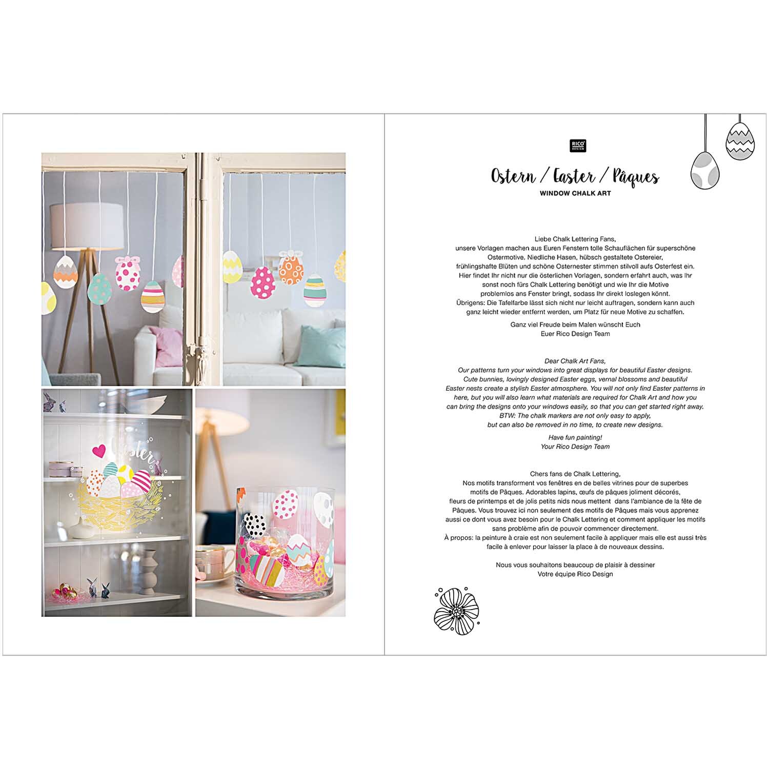 DIY Set Fenster gestalten Mermaid von Rico Design: Kreatives Set zur Fensterdekoration mit bunten, fröhlichen Motiven und Anleitungen.