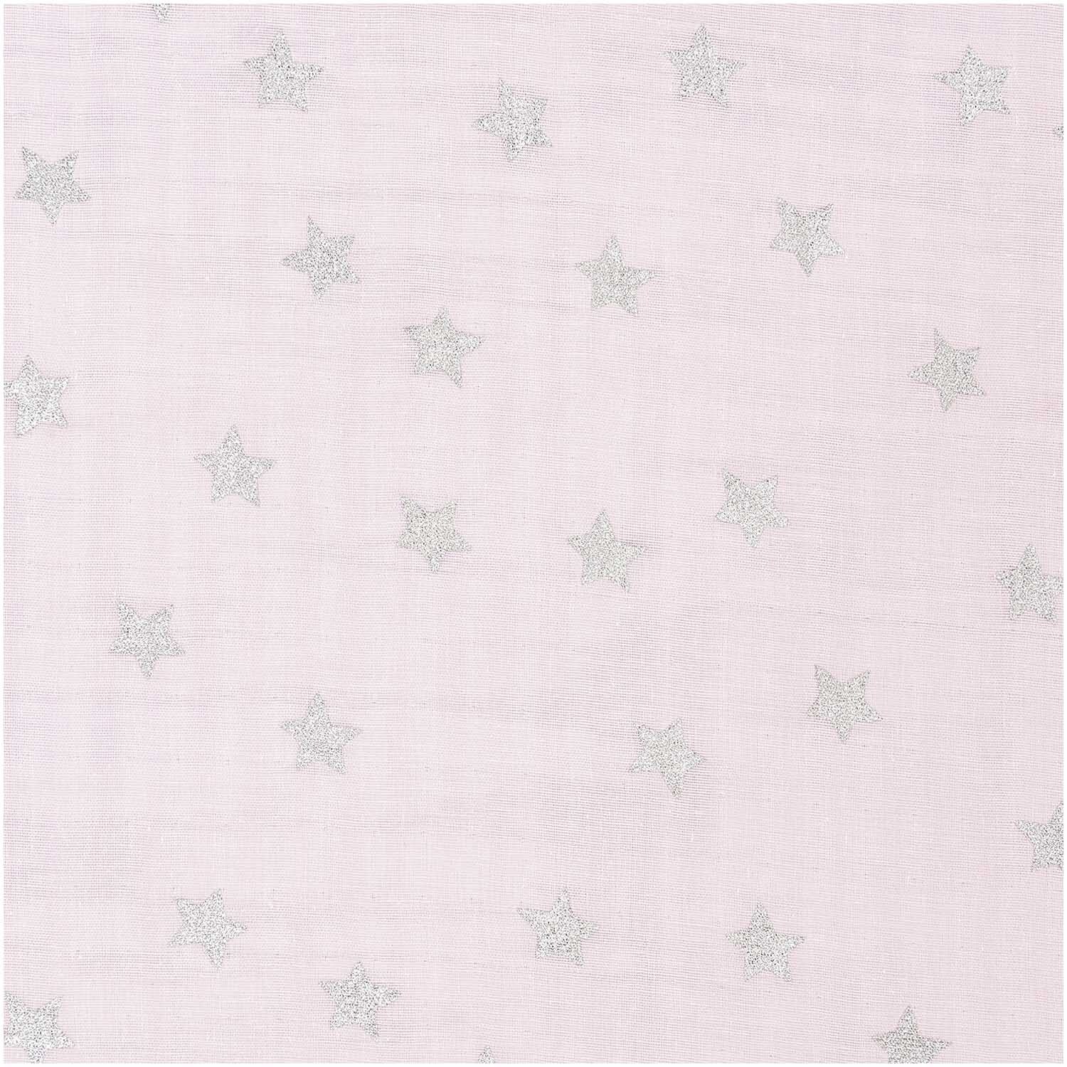 Musselin-Druckstoff Nostalgic Christmas Sterne mit rosa-metallic Hintergrund von Rico Design.