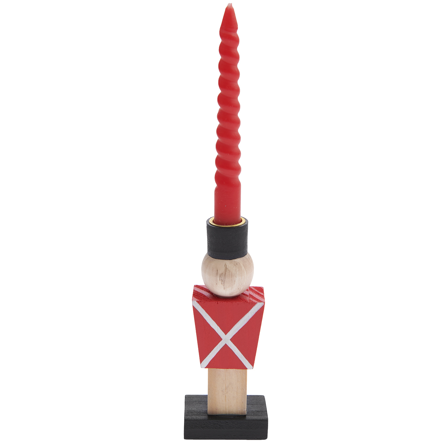 Kerzenständer Gardist natur-rot 10x3,5cm von Rico Design