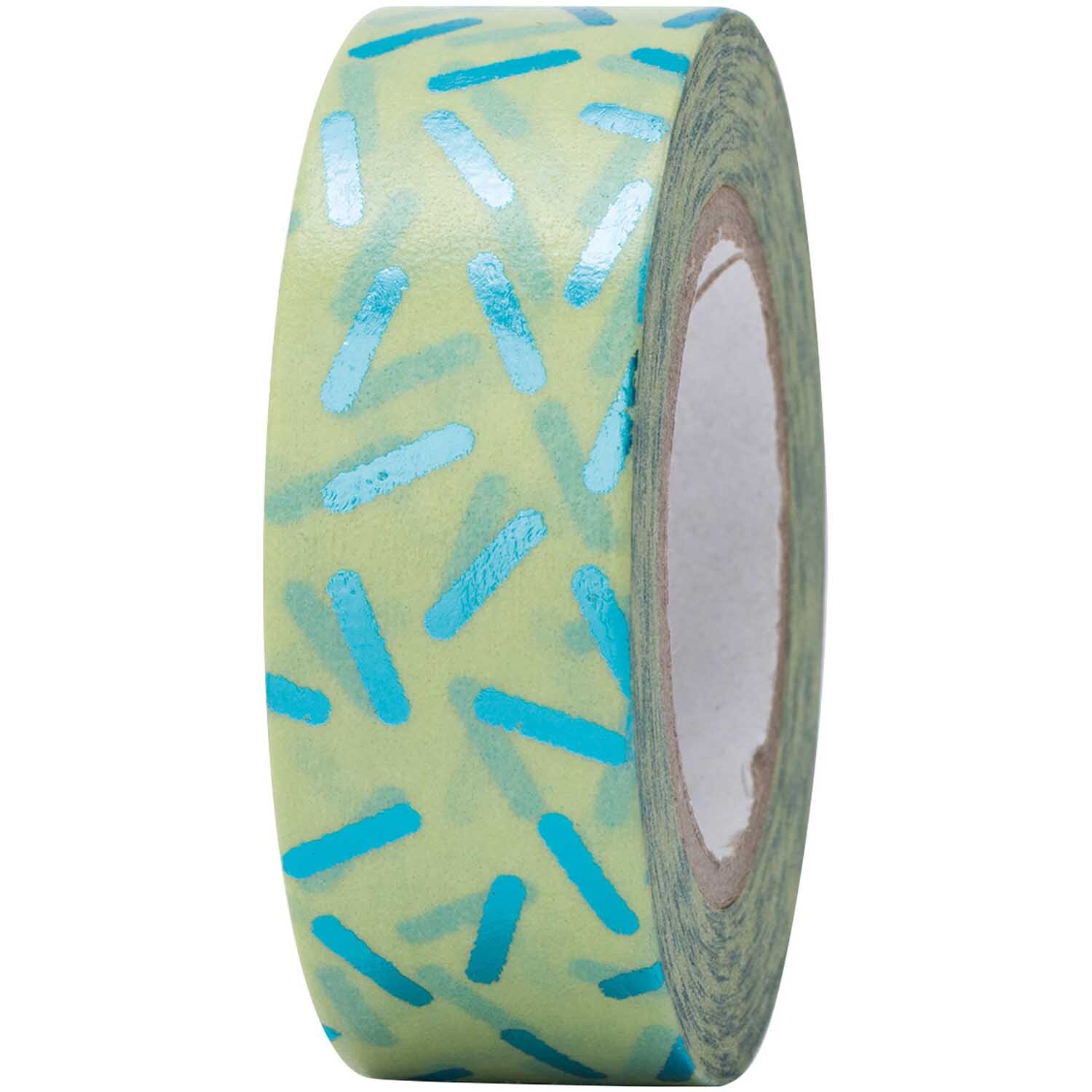 Paper Poetry Tape Stracciatella mit türkisfarbenem Muster, 15mm x 10m, von Rico Design. Ideal für kreative Projekte.