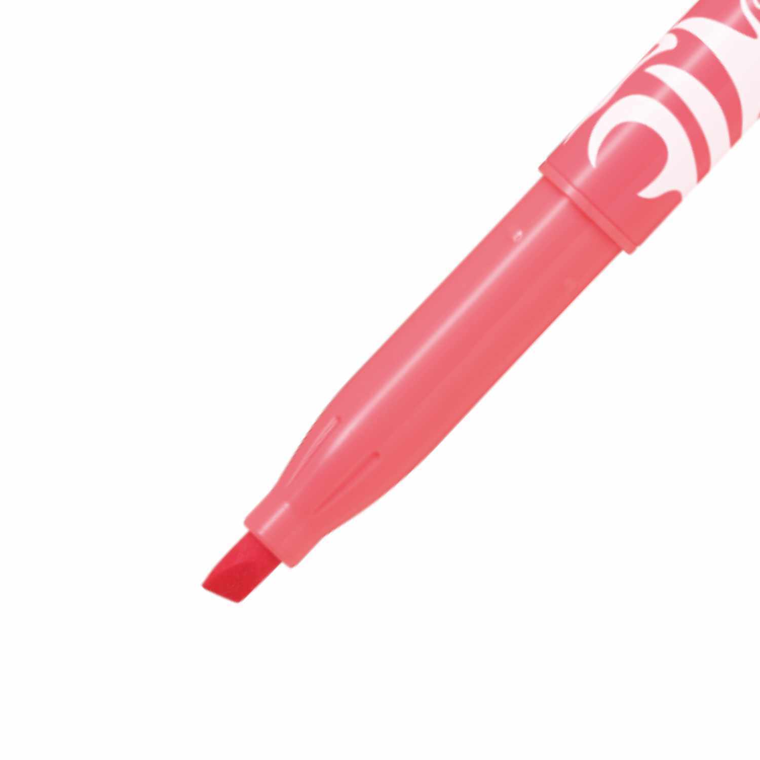 Frixion Light Natural Textmarker 6er-Set von PILOT in Rot, Nahaufnahme der Spitze eines Textmarkers.