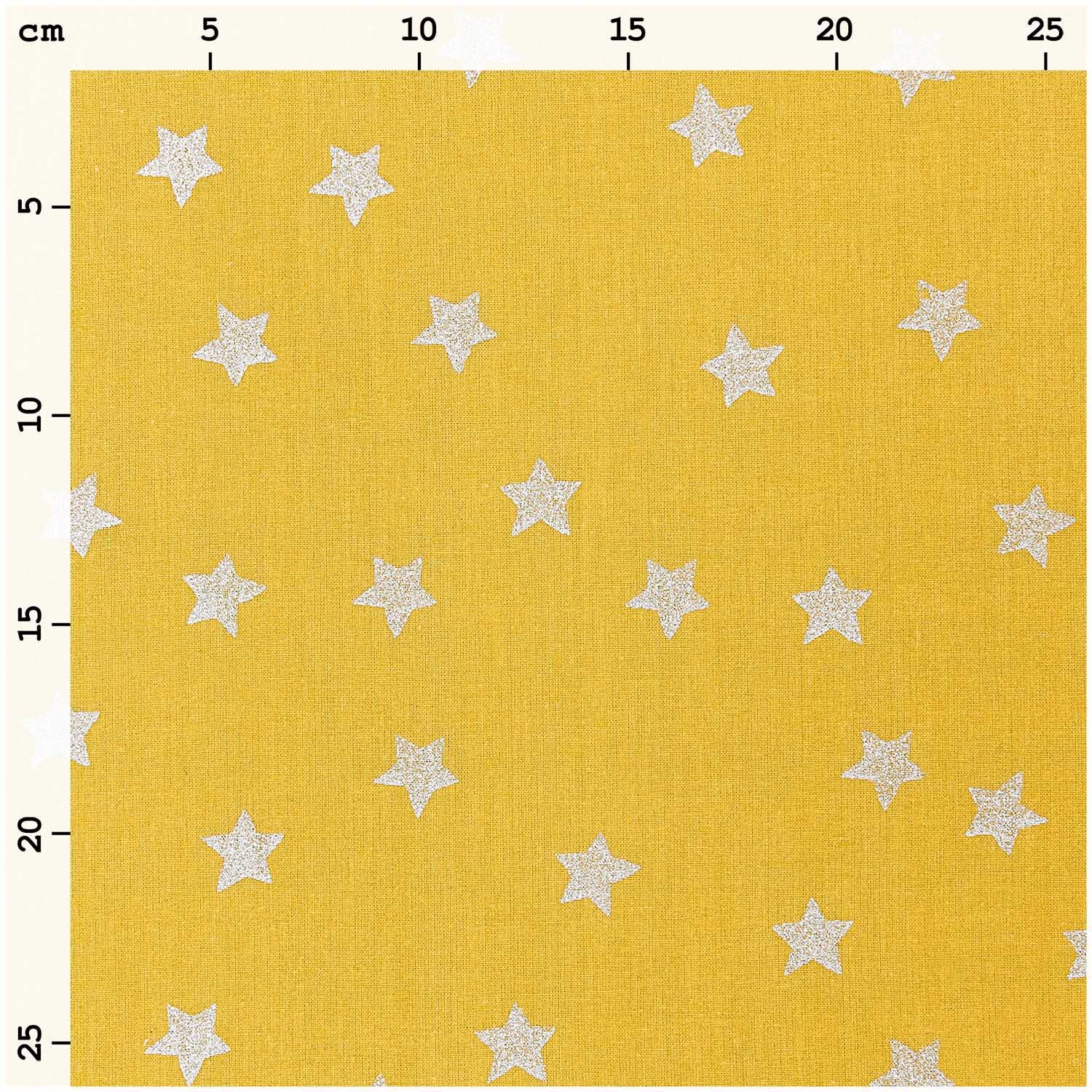 Druckstoff Nostalgic Christmas Sterne senf-metallic 140cm von Rico Design